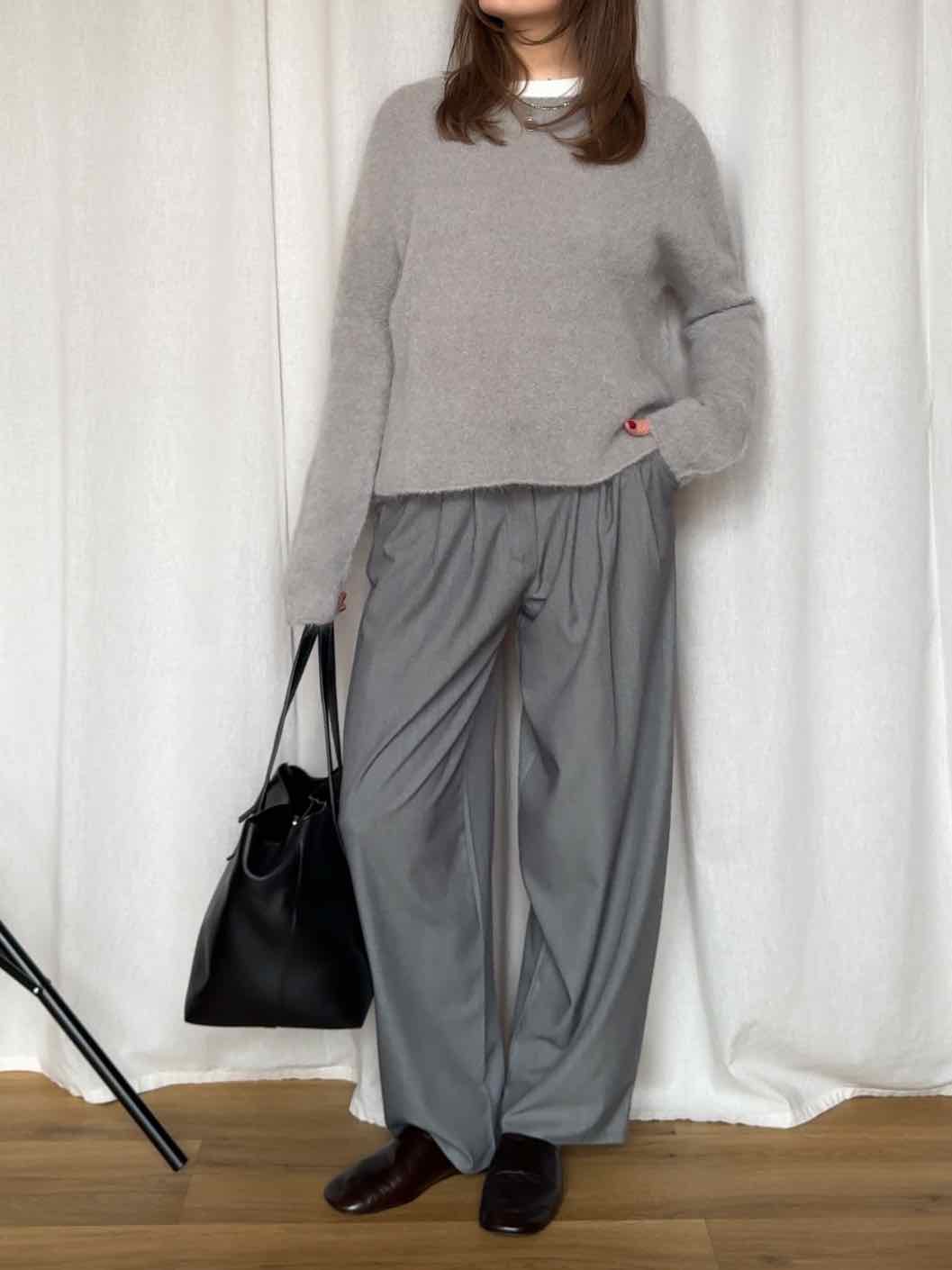 Stoffhose mit Bundfalten - Grau