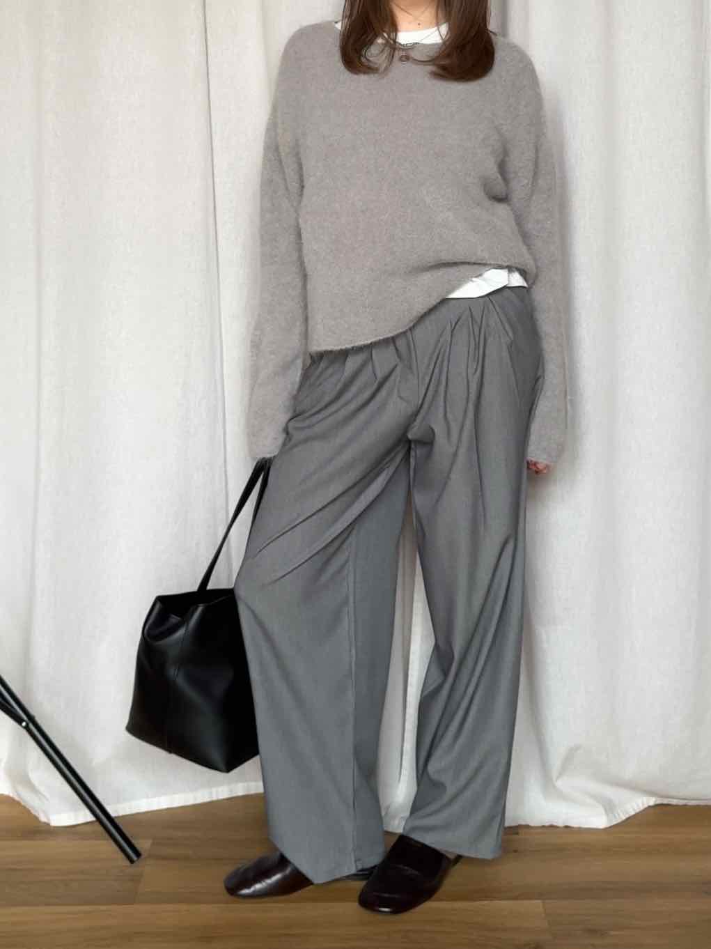 Stoffhose mit Bundfalten - Grau