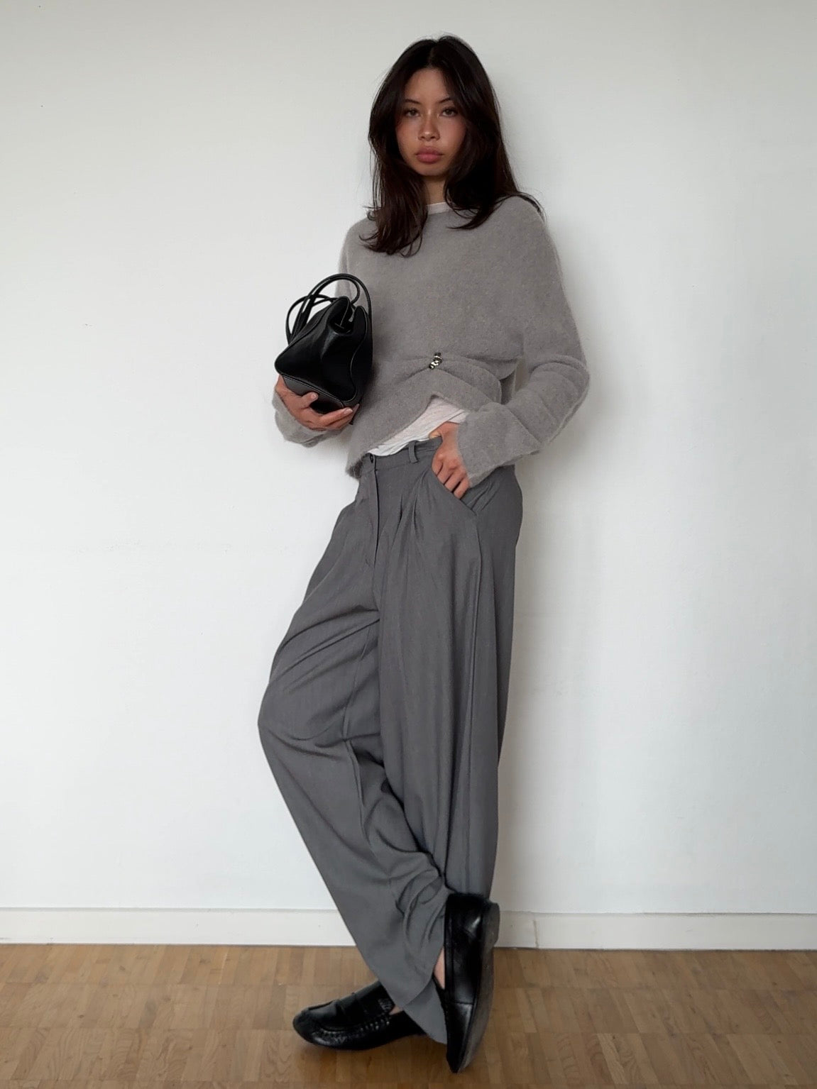 Baby Alpaka Pullover - Grau
