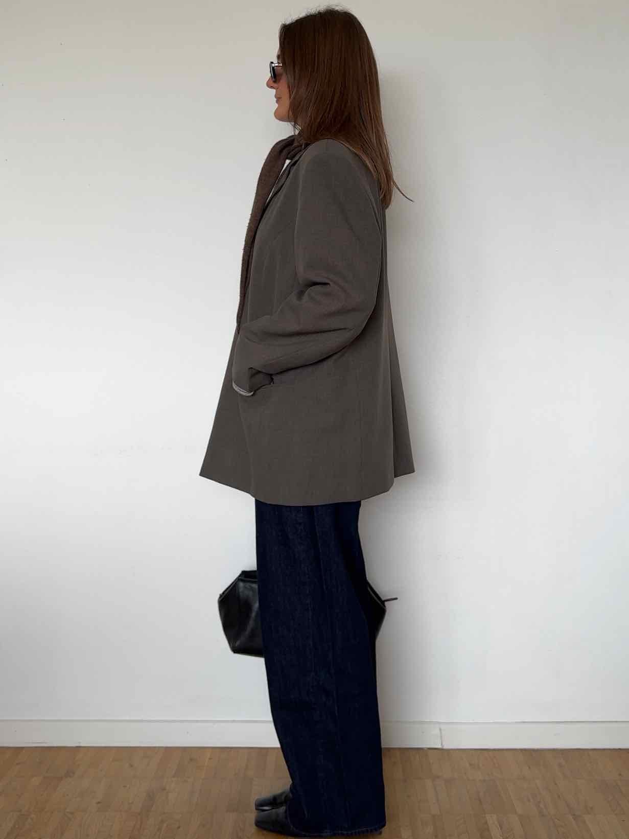 Blazer mit Reißverschluss - Oliv-grau