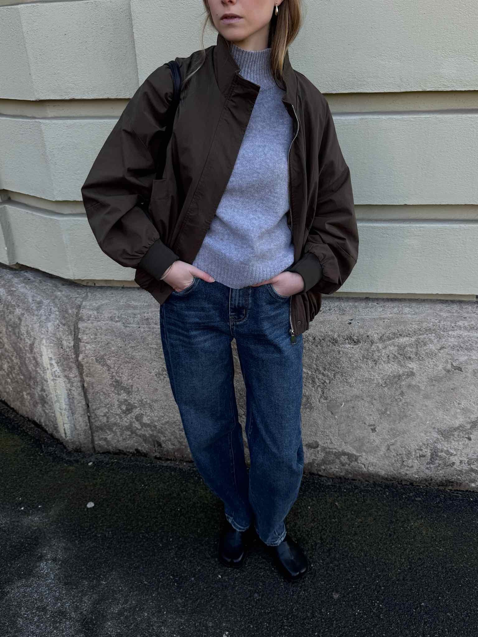 Blouson mit Funnelneck - Olivgrün