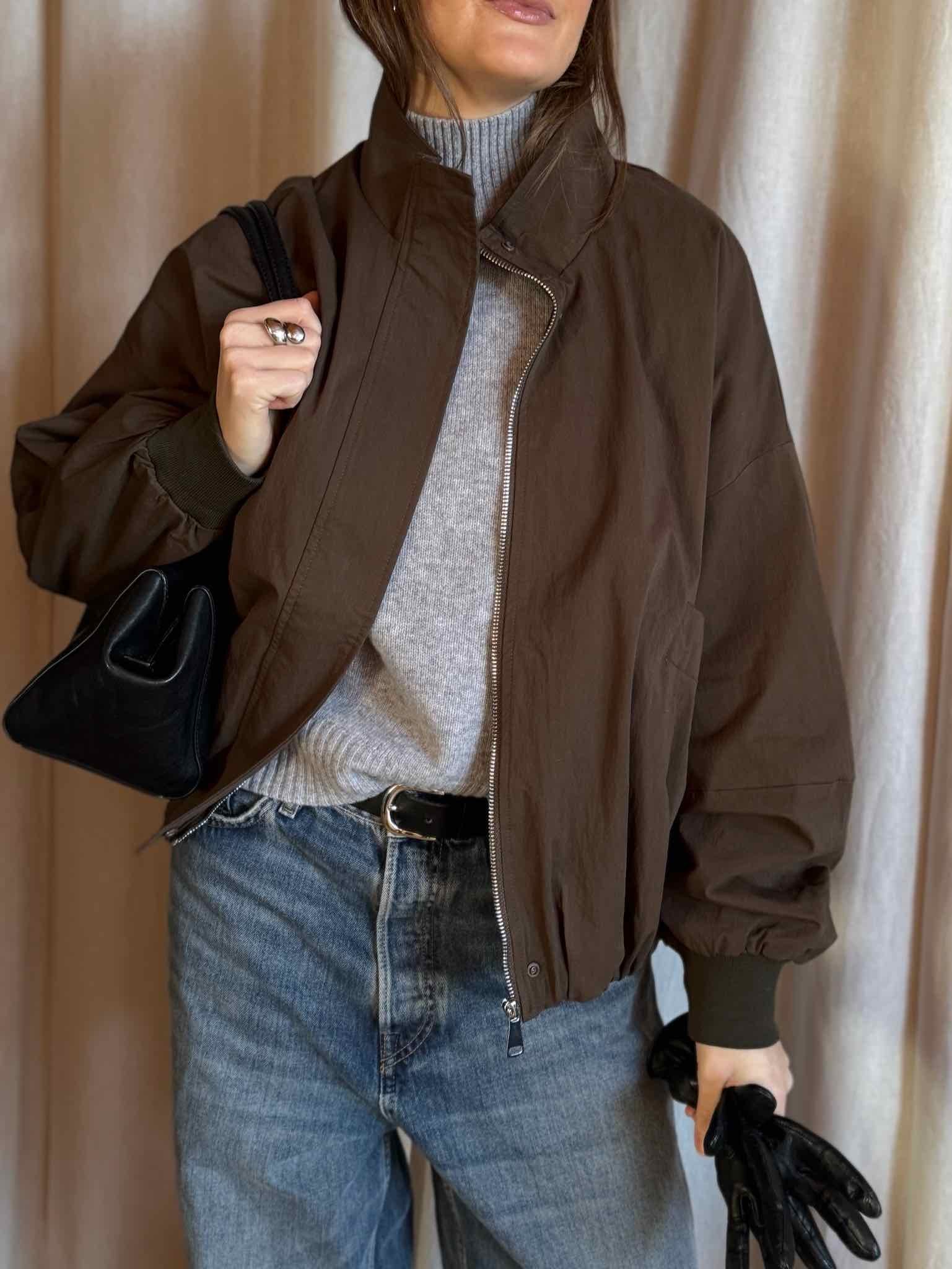 Blouson mit Funnelneck - Olivgrün