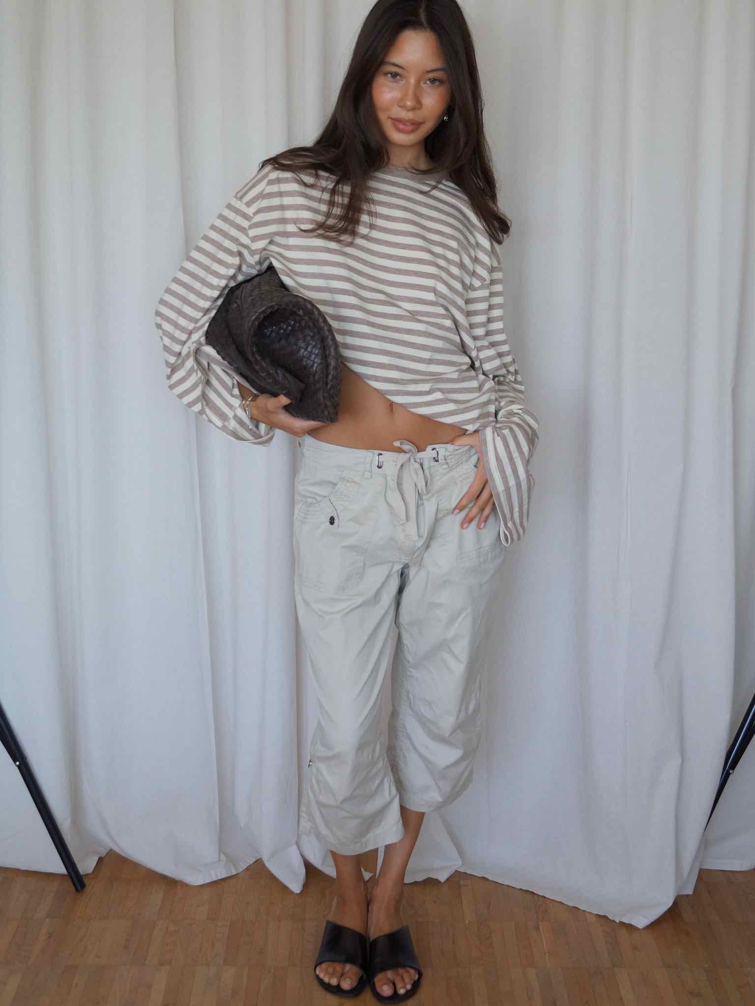 Boxy Longsleeve Stripes - Beige/Creme
