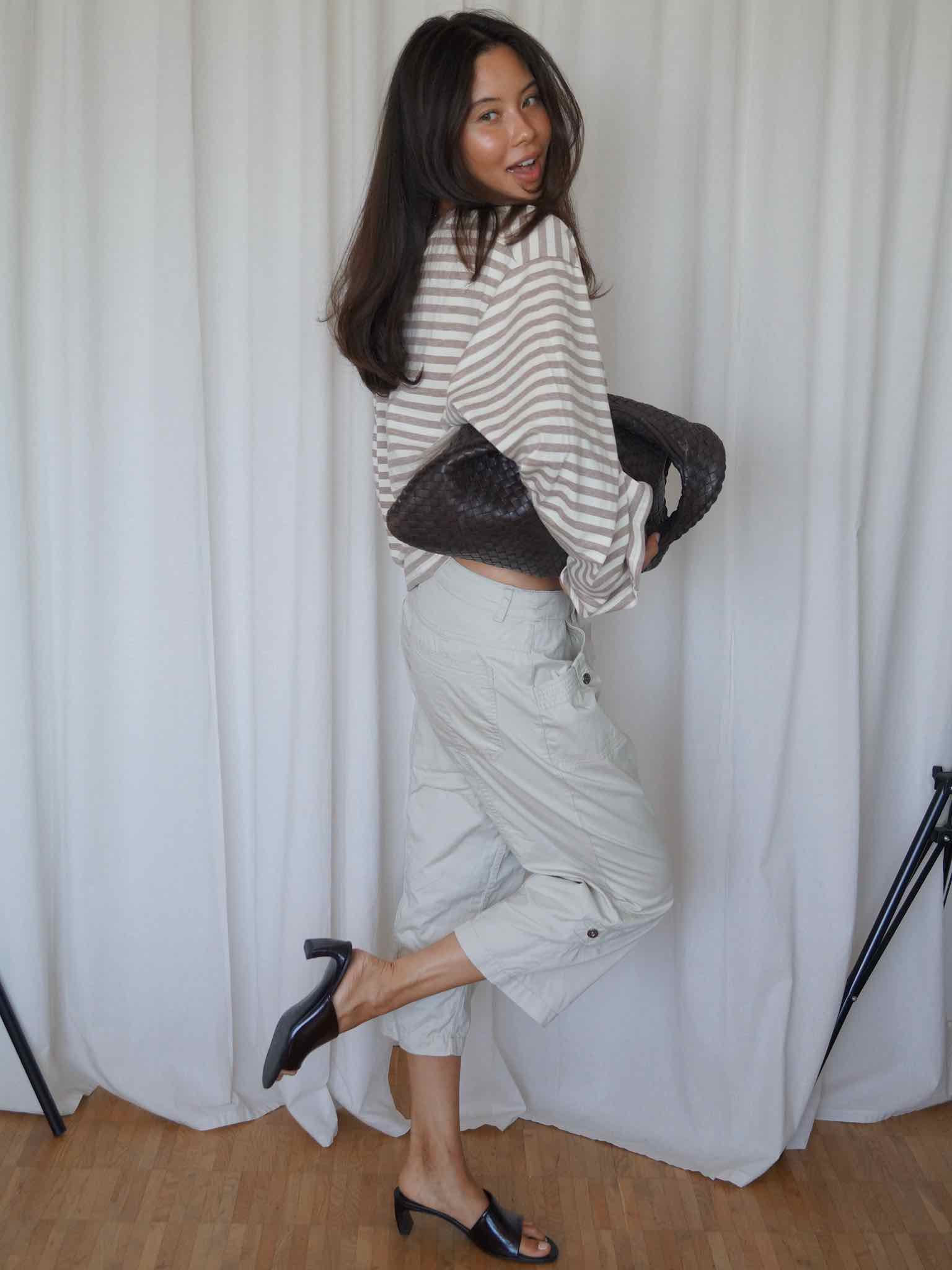 Boxy Longsleeve Stripes - Beige/Creme