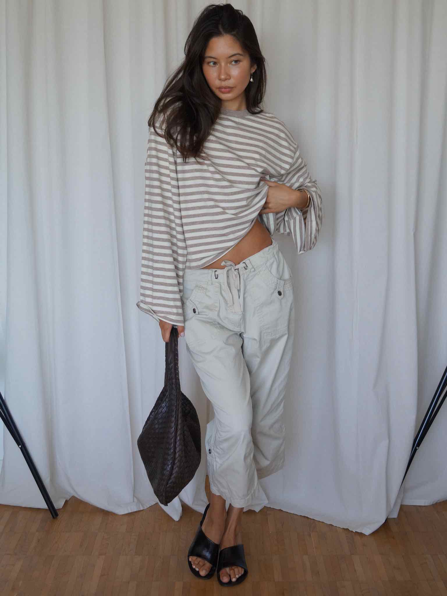 Boxy Longsleeve Stripes - Beige/Creme