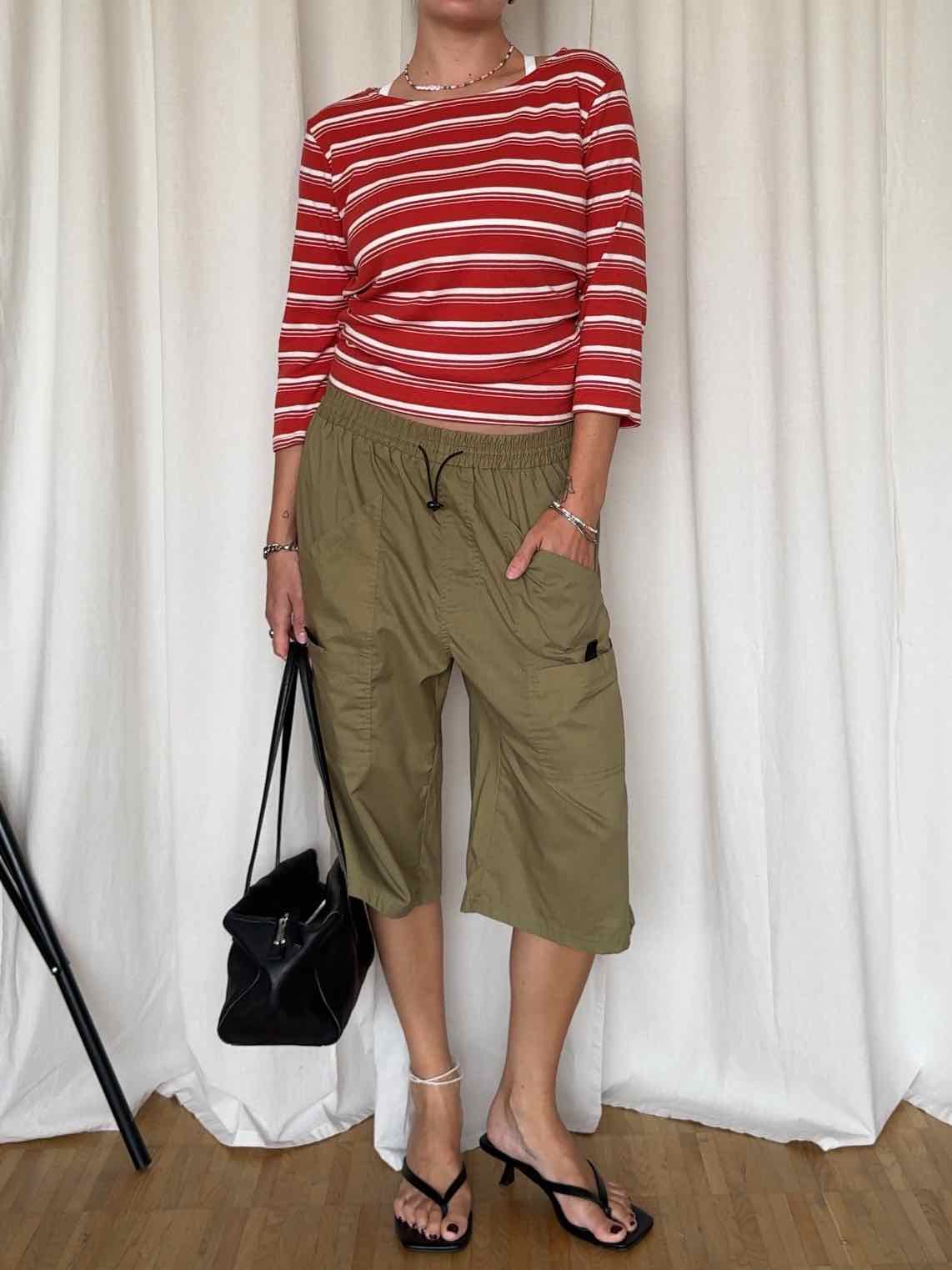 Gestreiftes U-Boot Shirt - Rot/weiß
