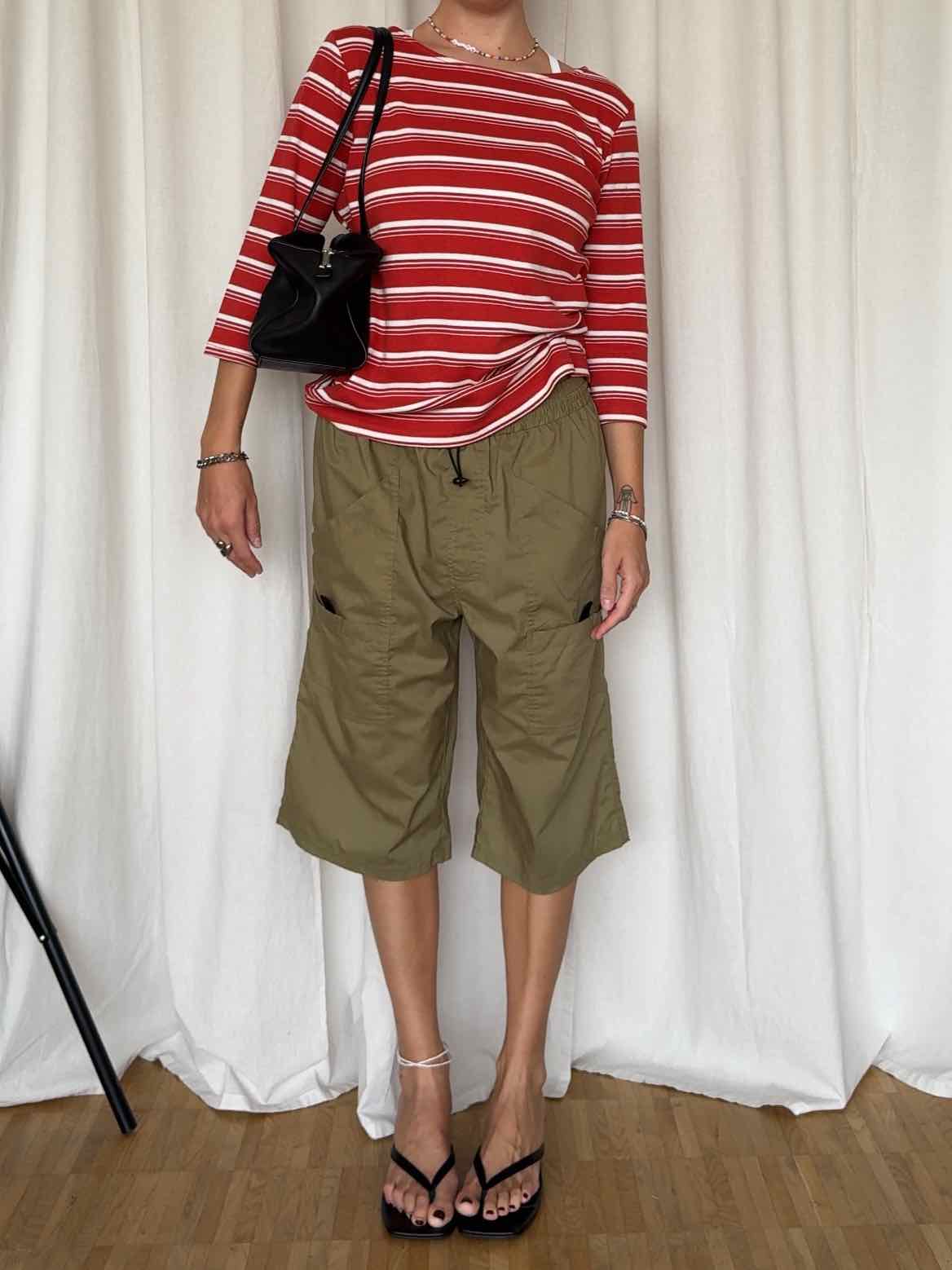 Gestreiftes U-Boot Shirt - Rot/weiß