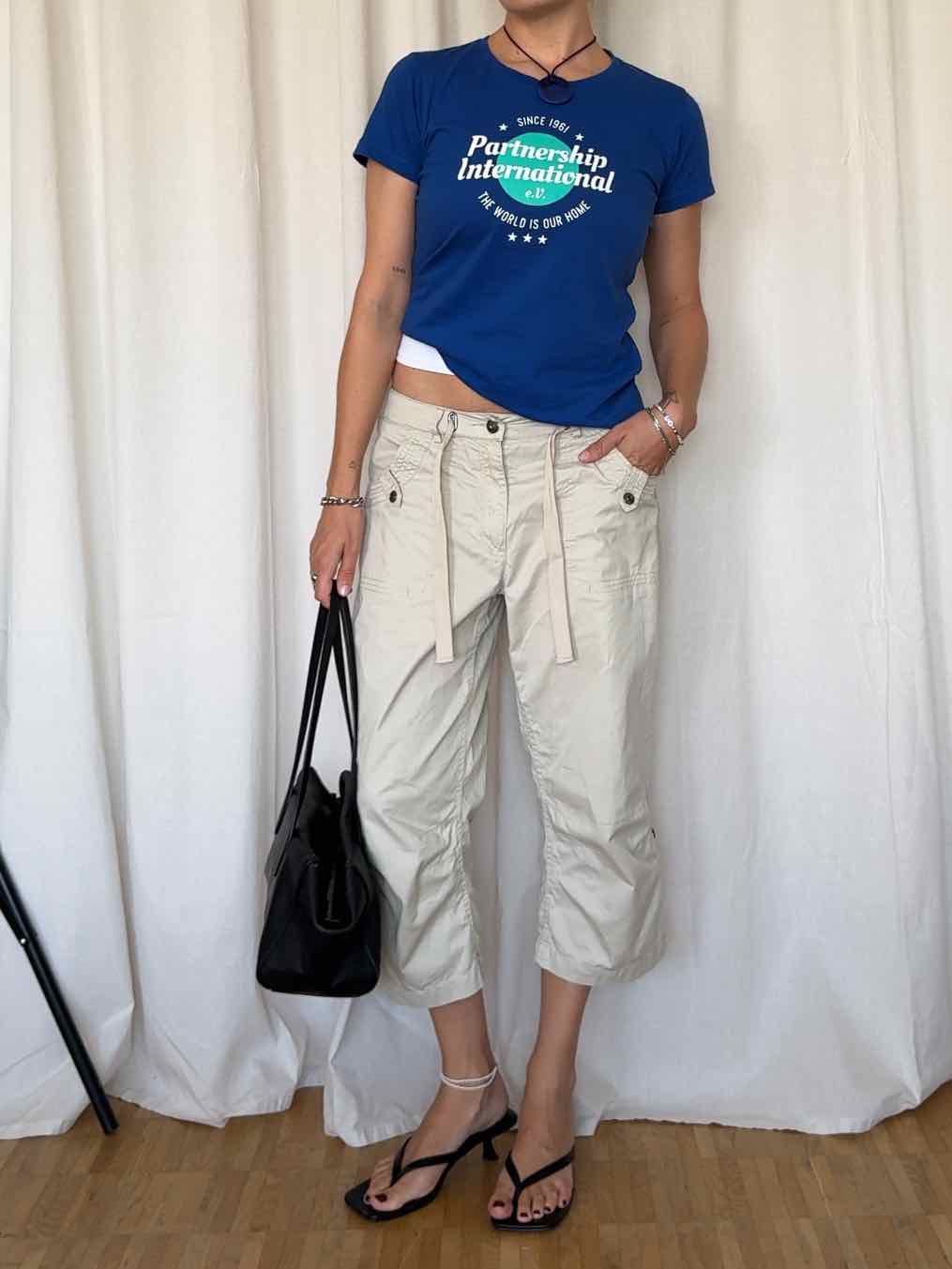 Baby Tee "Partnership International" - Cobalt Blue