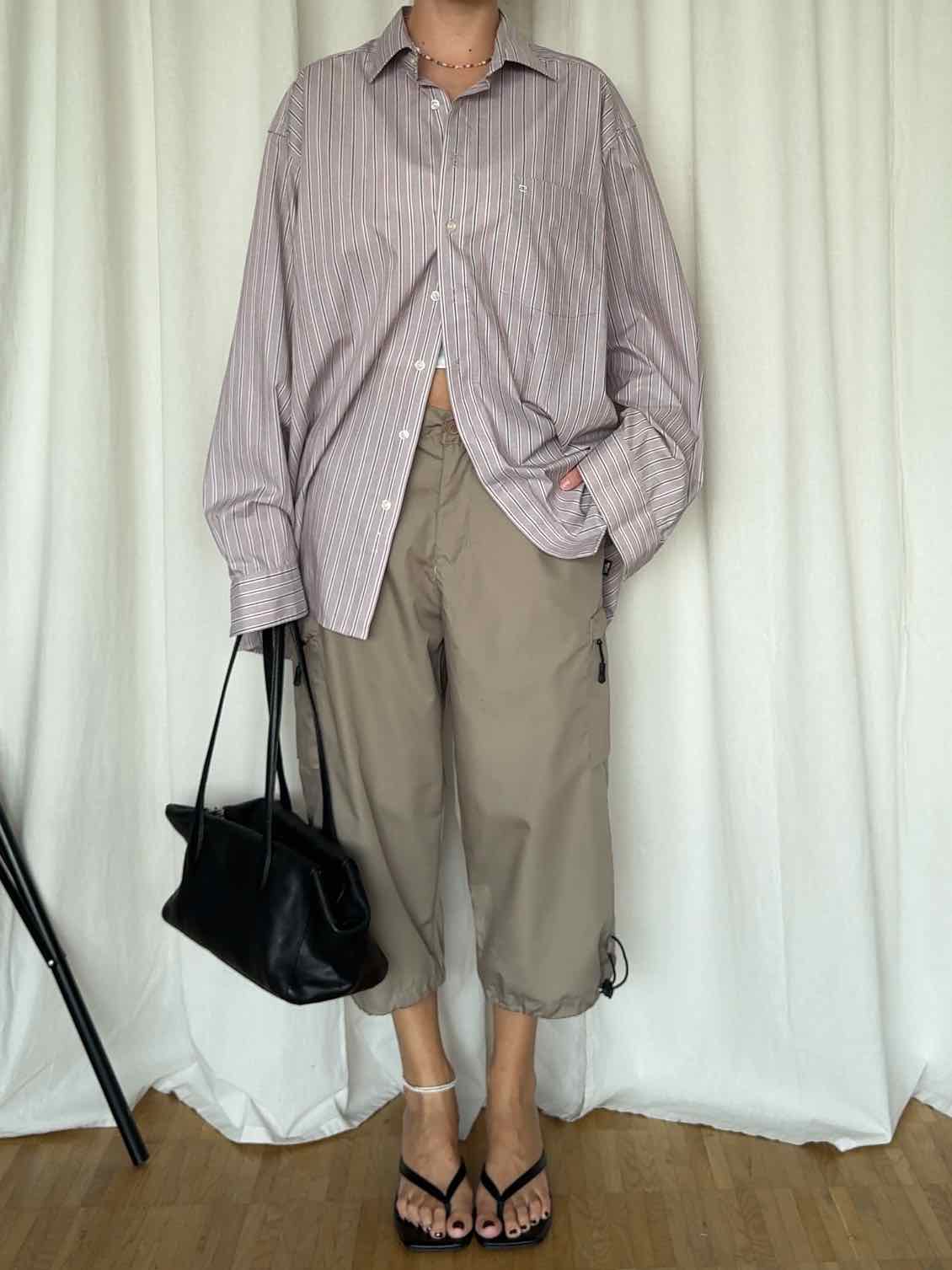 Olymp Luxor Hemd - Taupe/Braun/Rosa gestreift