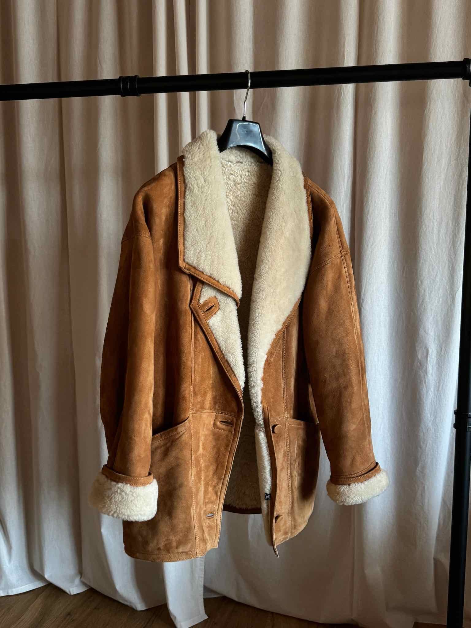 Echte Lammfelljacke - Cognac