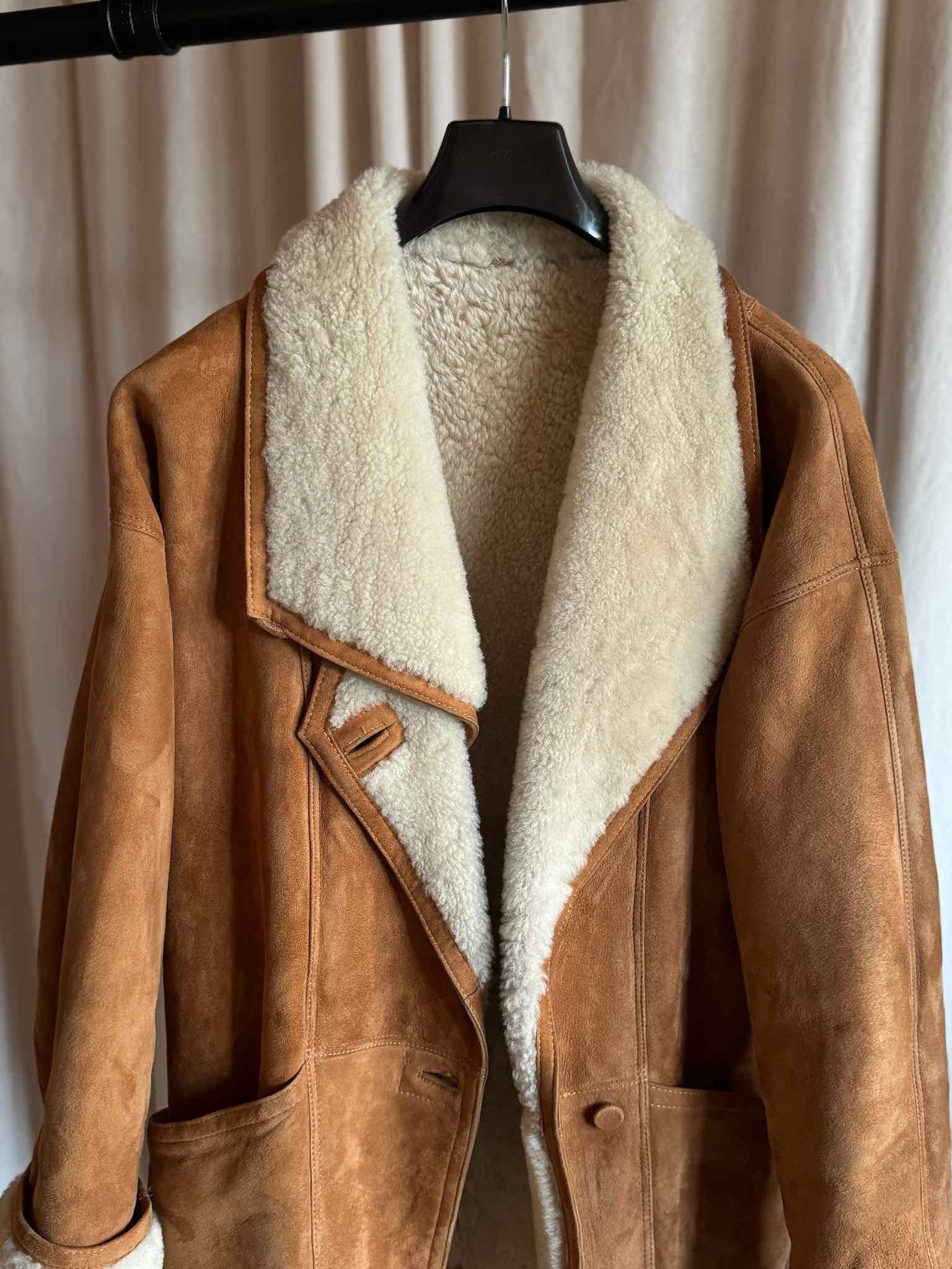 Echte Lammfelljacke - Cognac