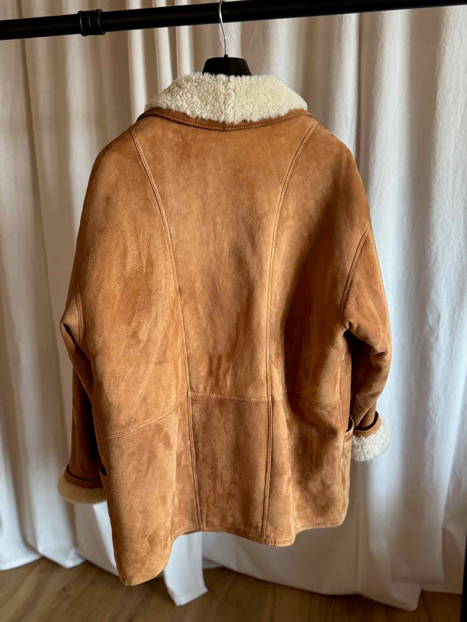 Echte Lammfelljacke - Cognac