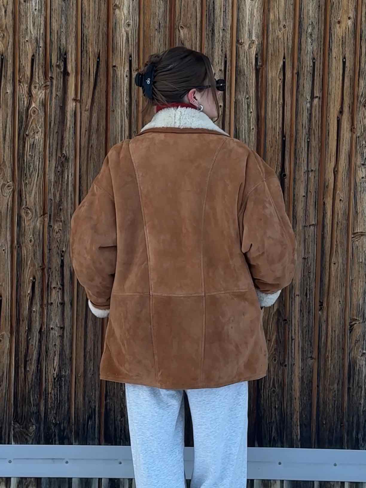 Echte Lammfelljacke - Cognac
