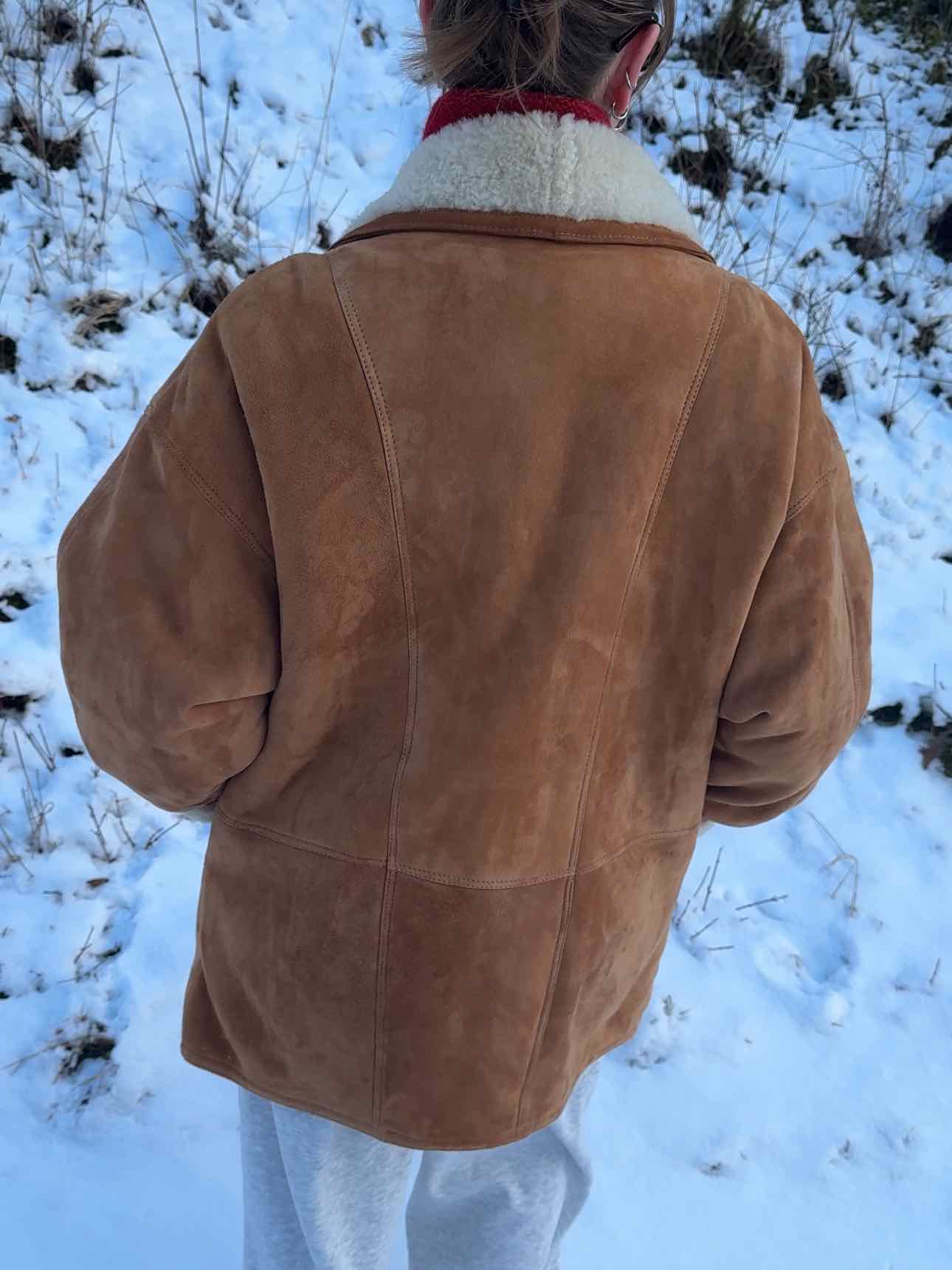 Echte Lammfelljacke - Cognac