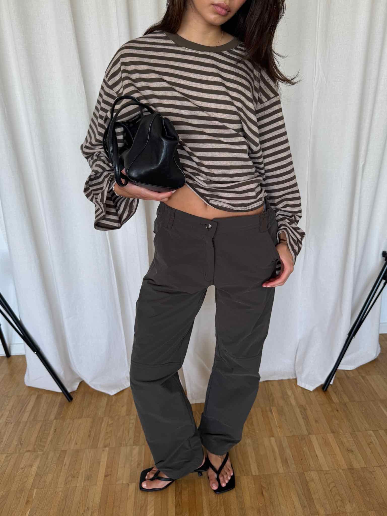 Boxy Longsleeve Stripes - Oliv/Khaki