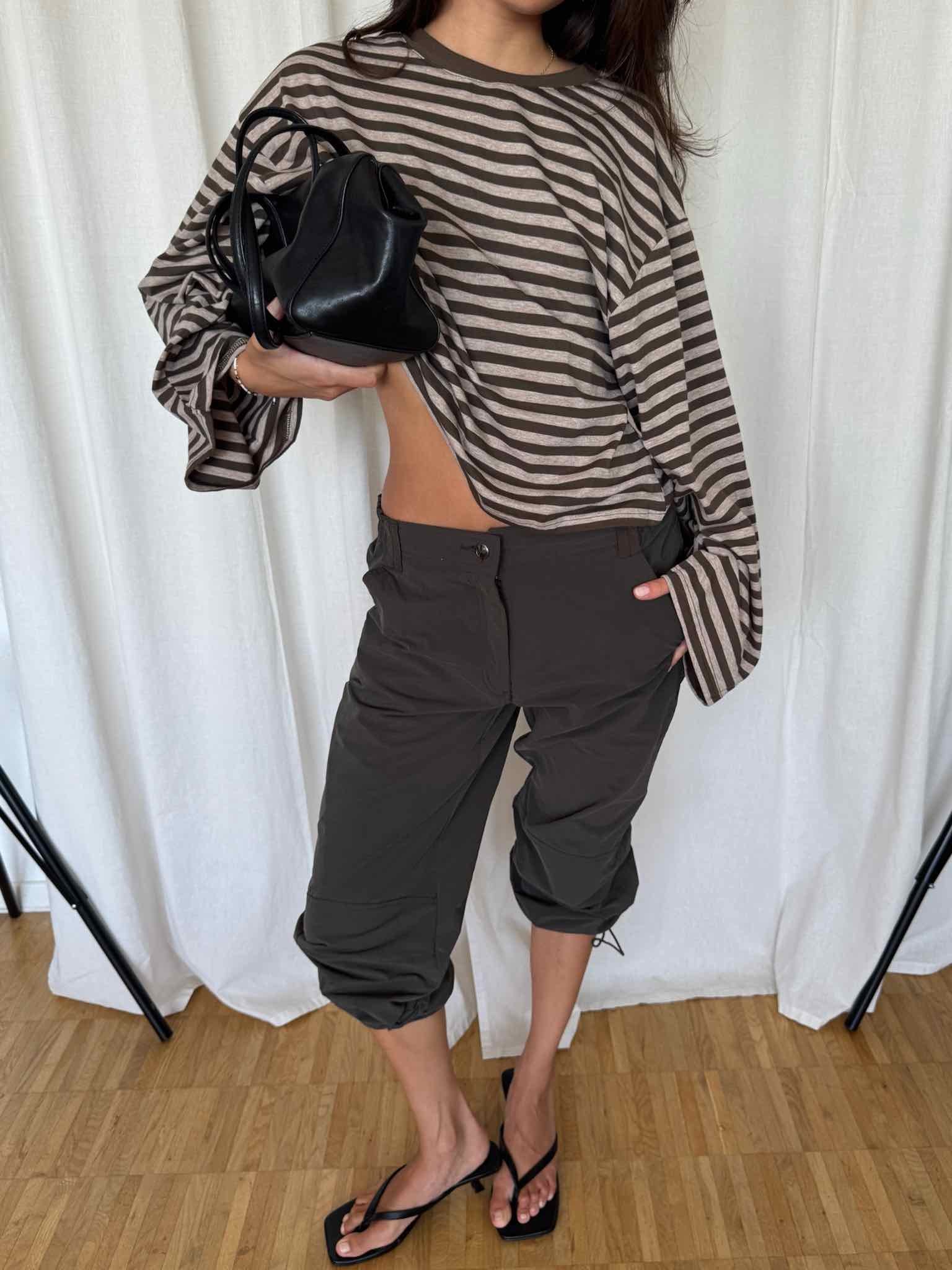 Boxy Longsleeve Stripes - Oliv/Khaki