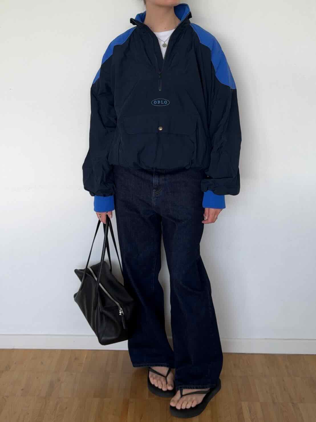 90´s Vintage Odlo Anorak mit Half Zip - Dunkelblau/Blau