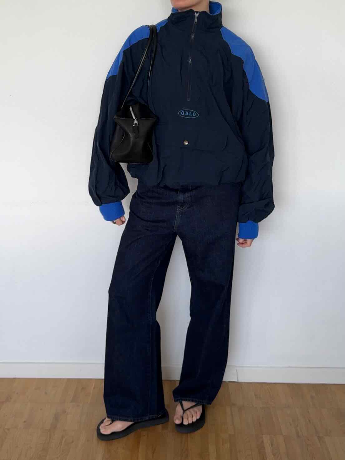 90´s Vintage Odlo Anorak mit Half Zip - Dunkelblau/Blau