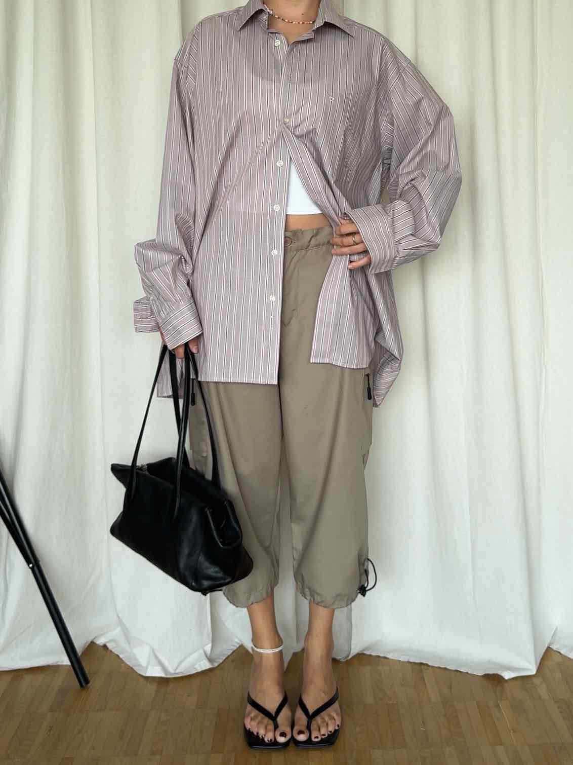 Olymp Luxor Hemd - Taupe/Braun/Rosa gestreift
