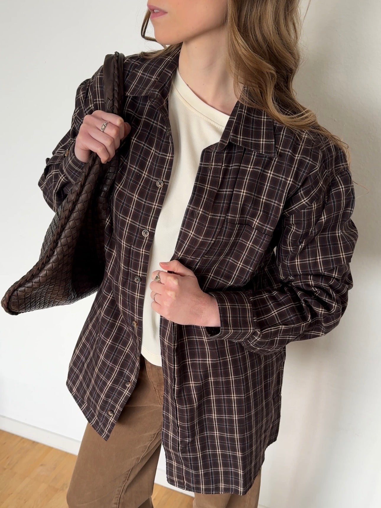 Oversized Karo Hemd - Dunkelbraun