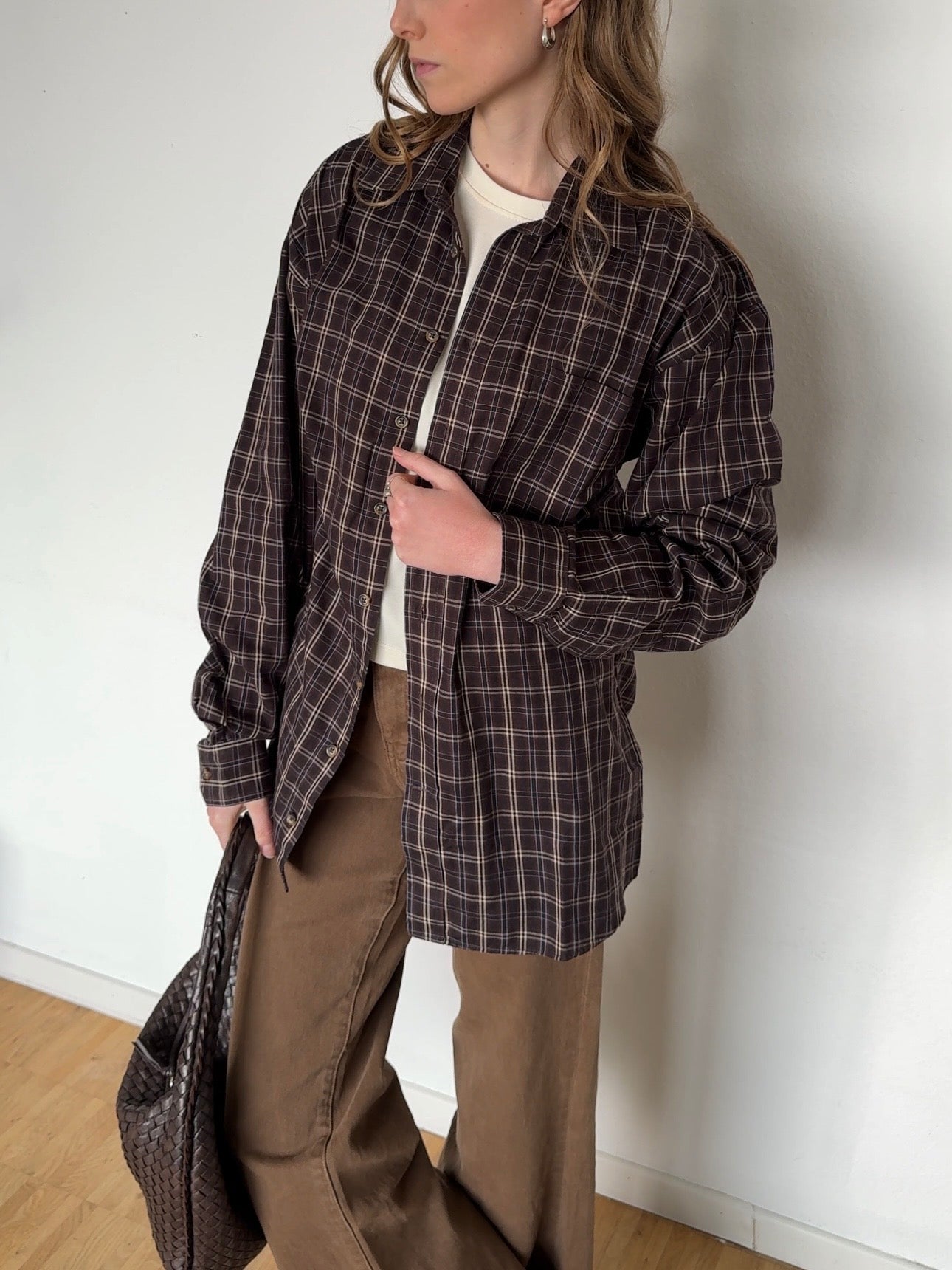 Oversized Karo Hemd - Dunkelbraun
