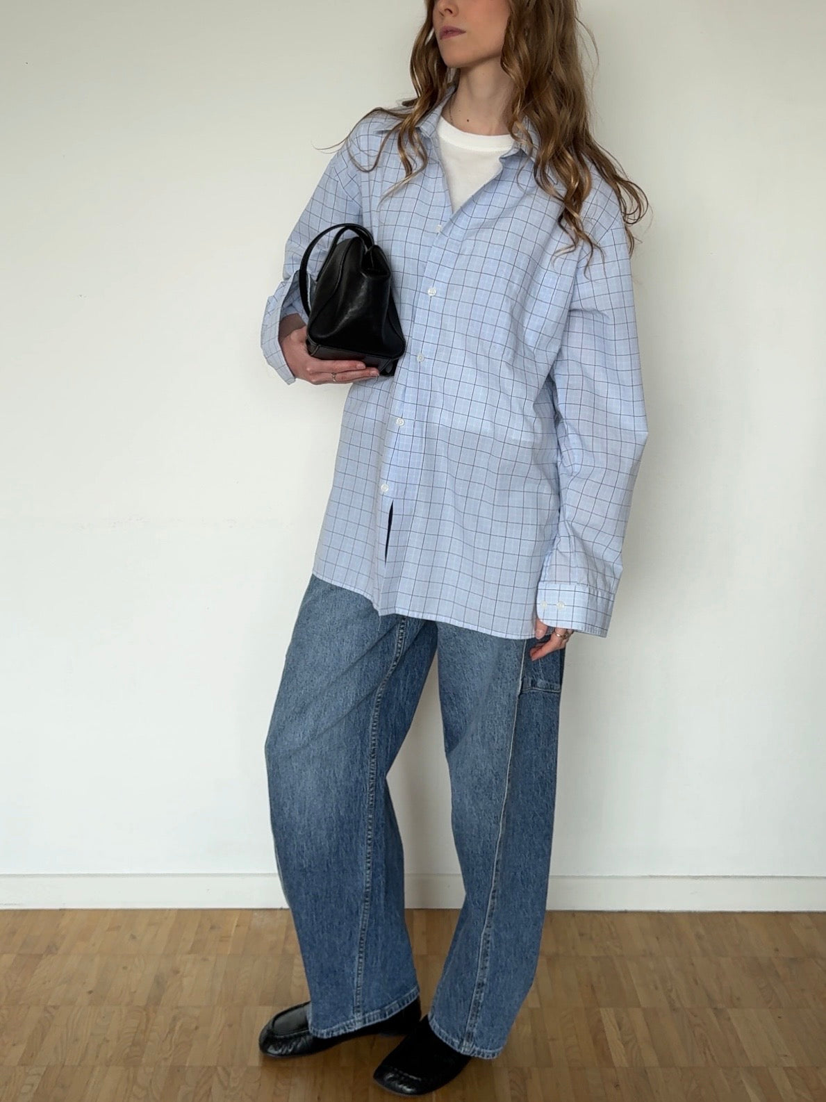 Oversized Karo Hemd - Hellblau
