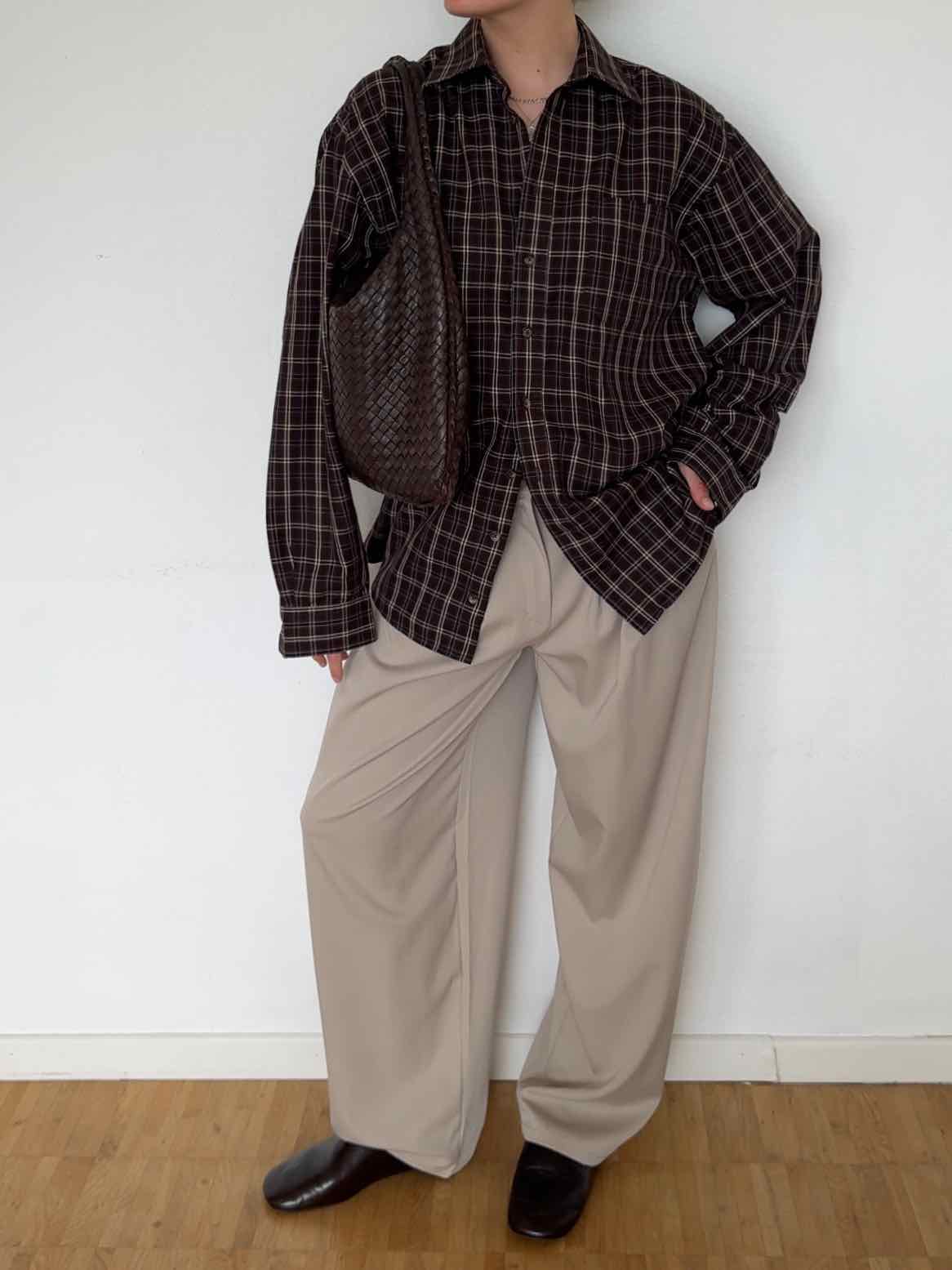 Oversized Karo Hemd - Dunkelbraun