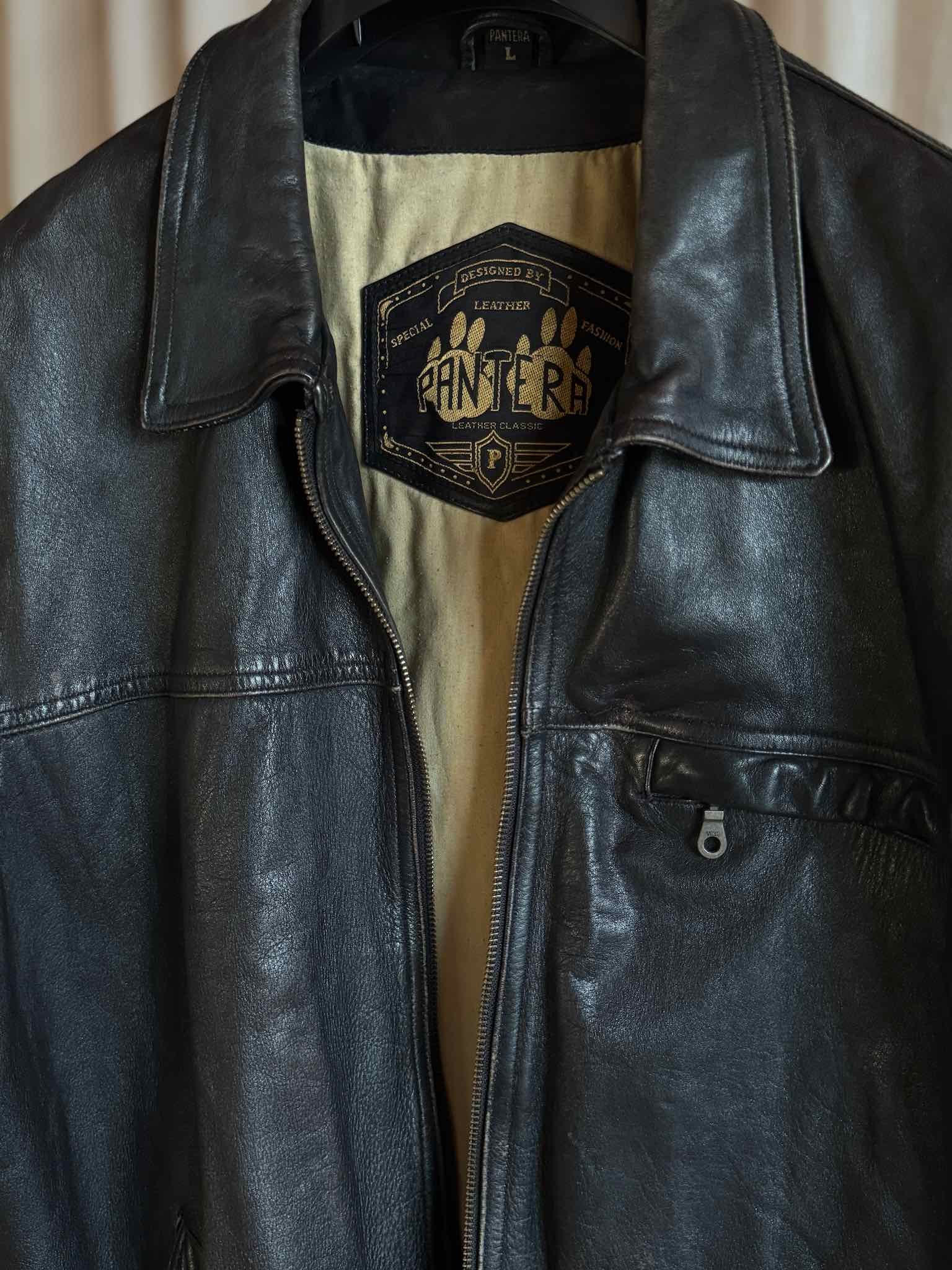 Pantera Lederjacke - Dunkelbraun