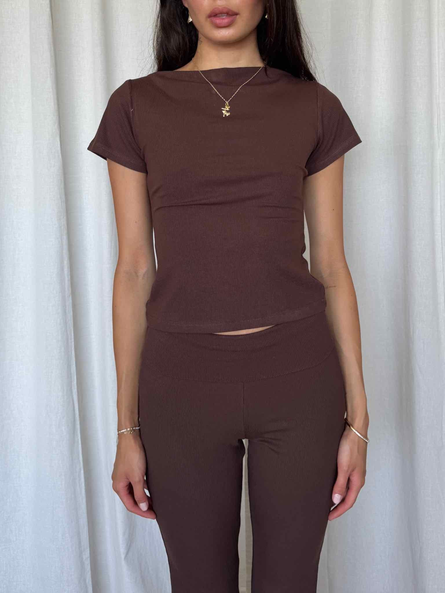 Soft Rib T-Shirt - Chocolate