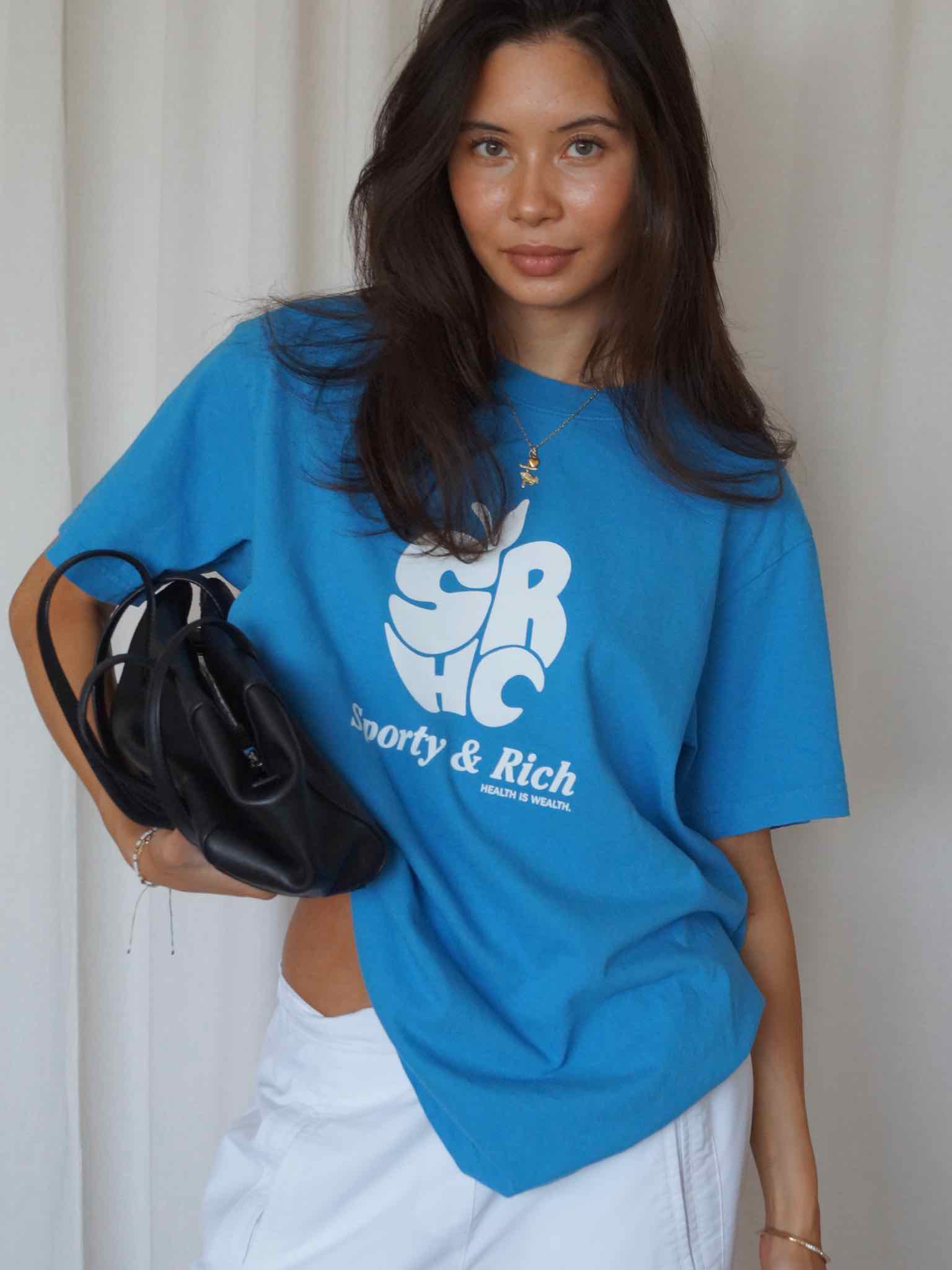 Sporty & Rich T-Shirt "SRHC" - Cobalt Blue
