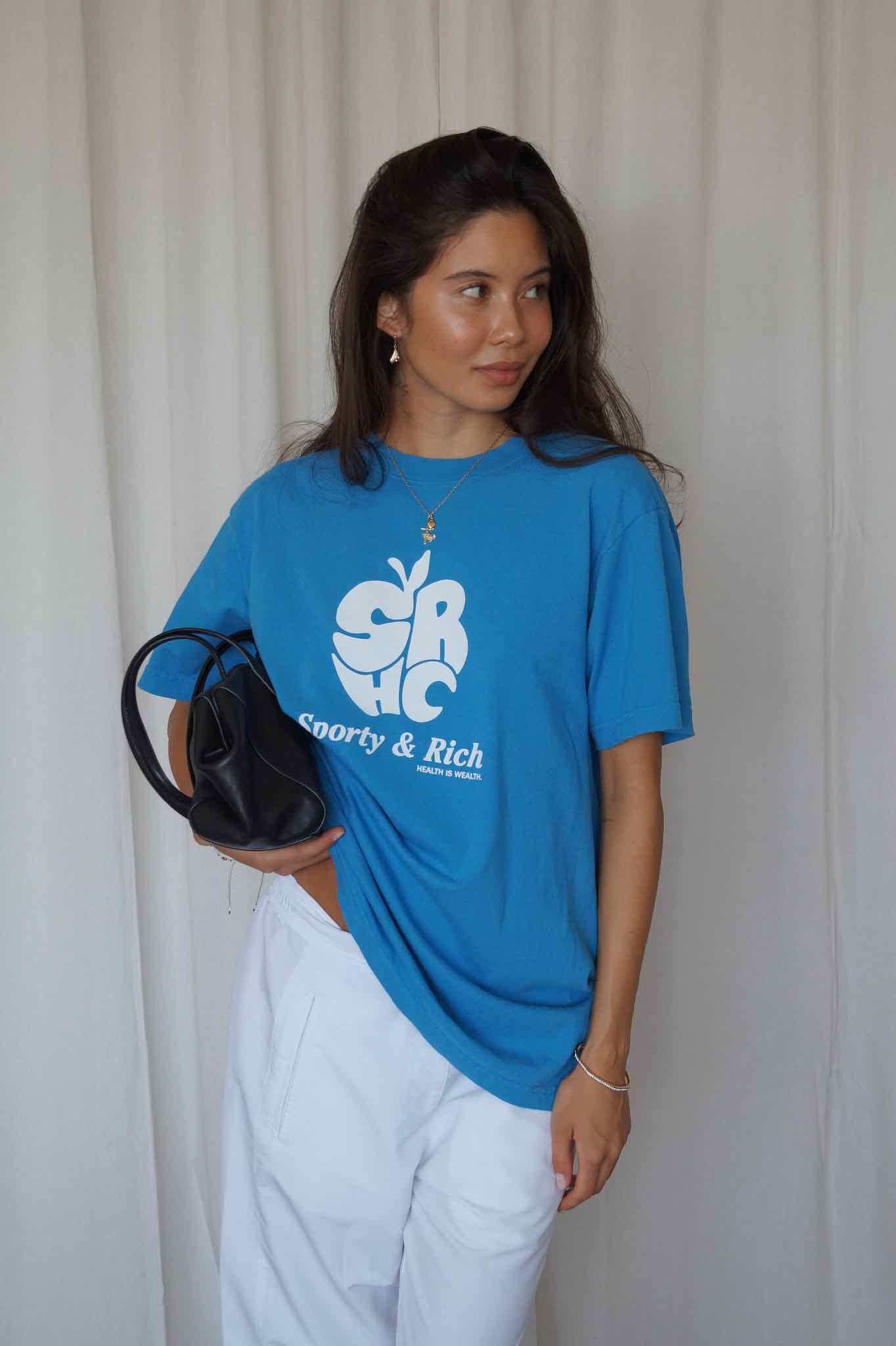 Sporty & Rich T-Shirt "SRHC" - Cobalt Blue