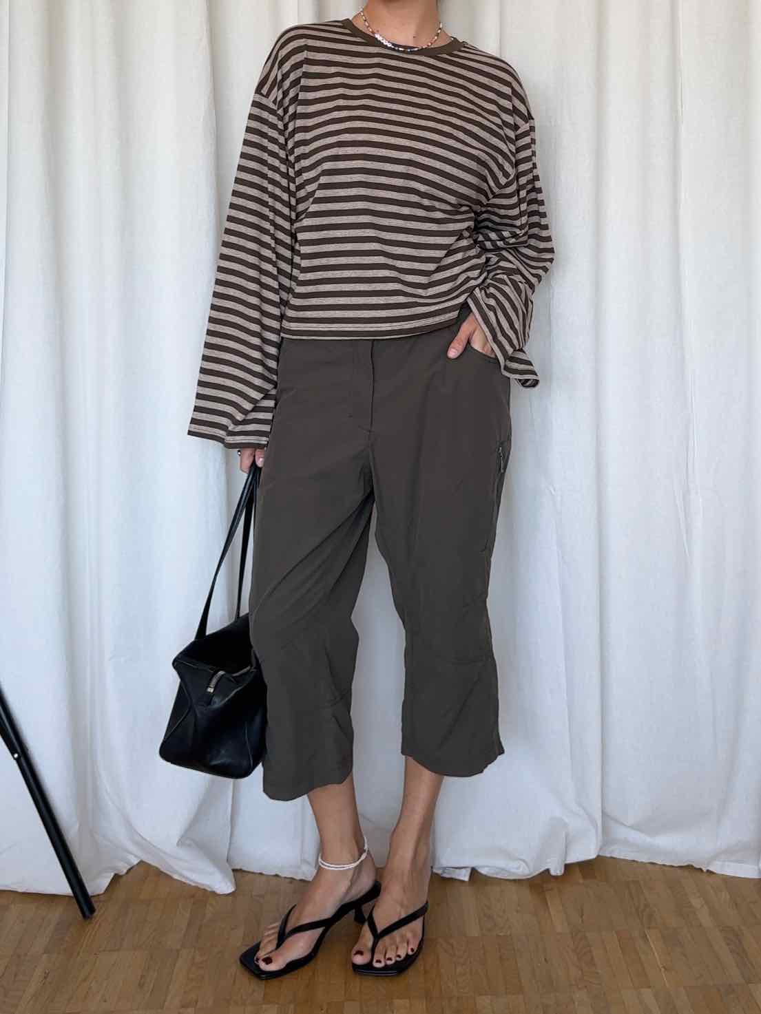 Boxy Longsleeve Stripes - Oliv/Khaki