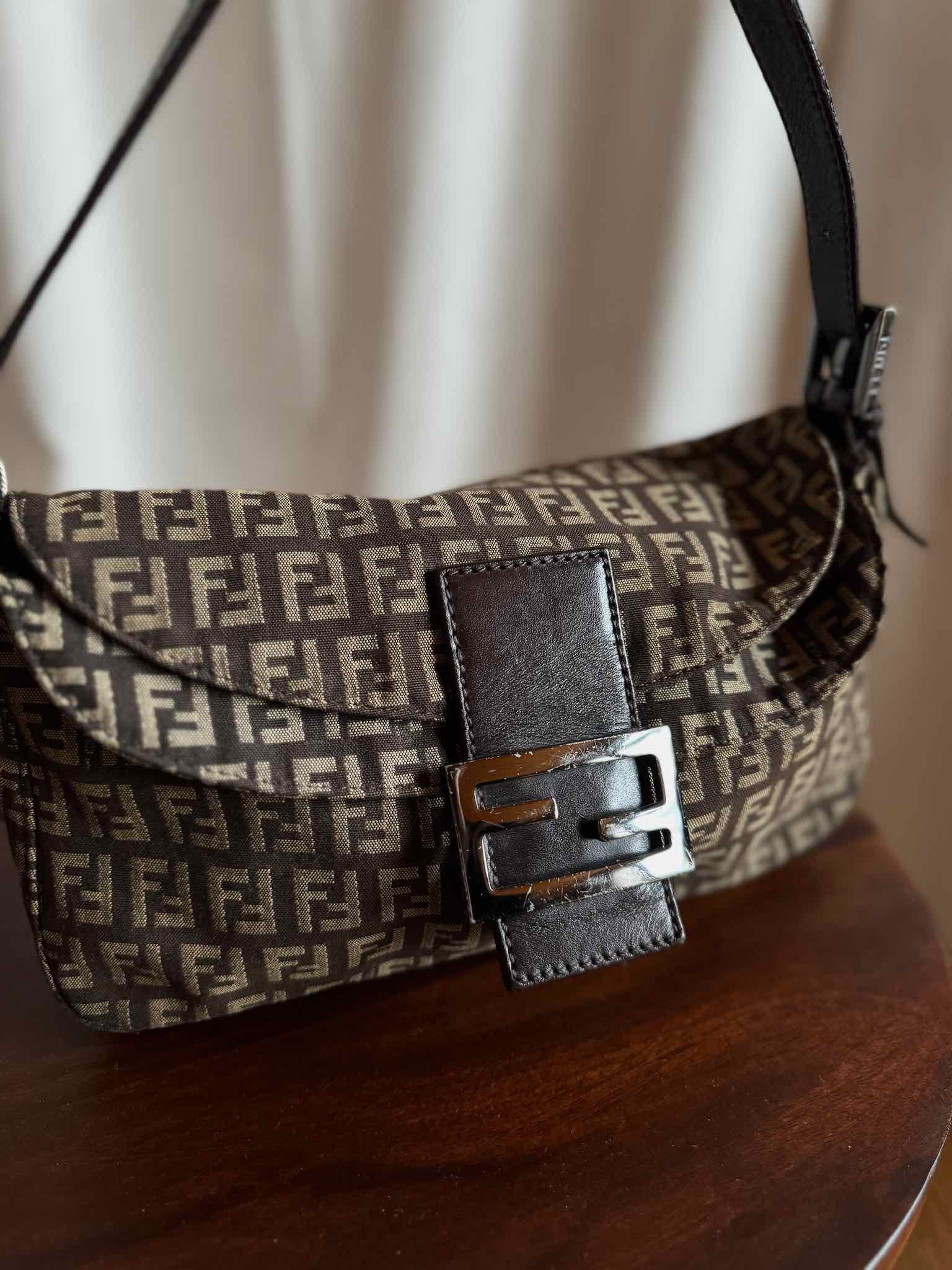 Vintage Fendi Double Flap Baguette - Zucchino Brown