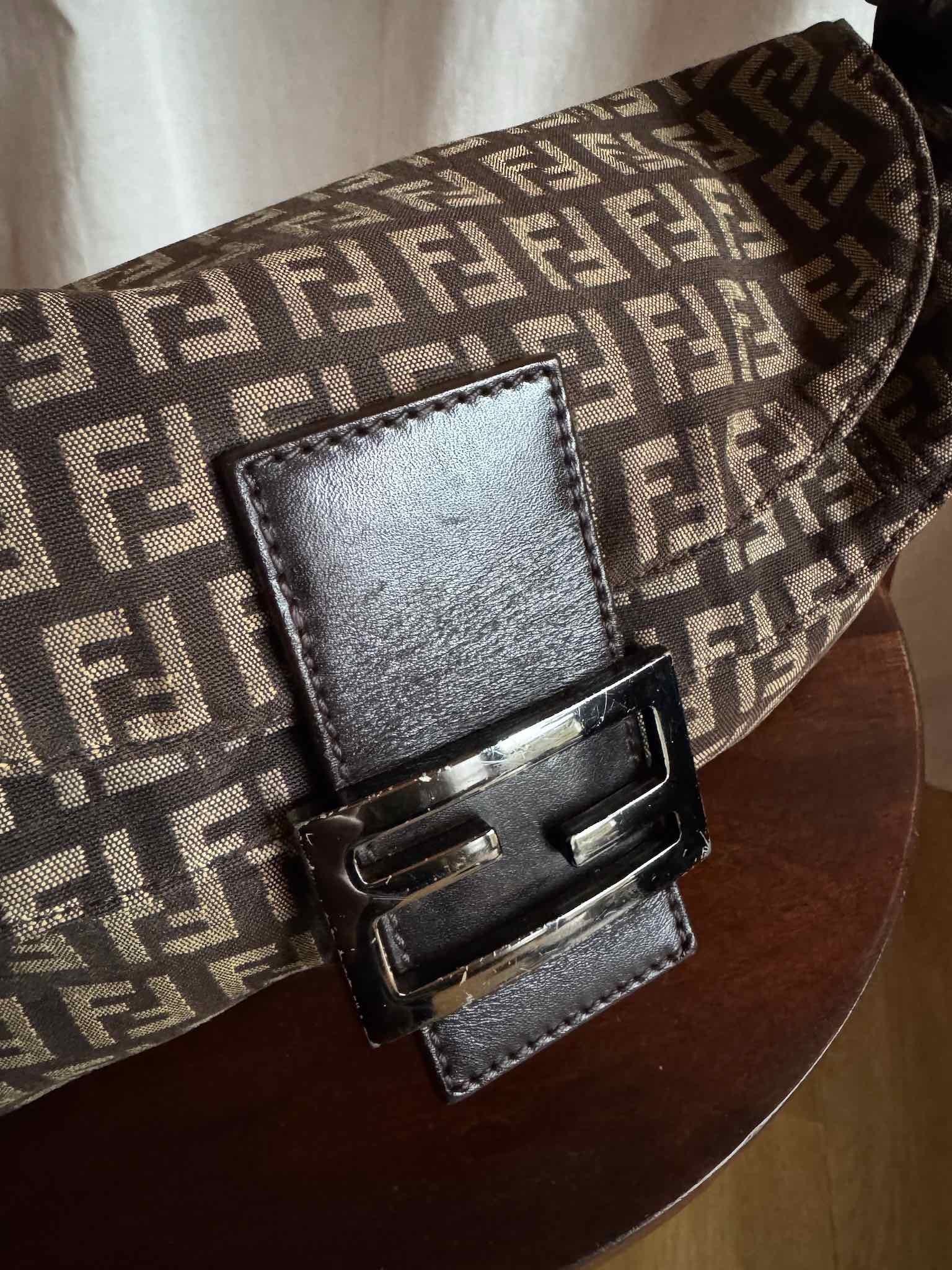 Vintage Fendi Double Flap Baguette - Zucchino Brown