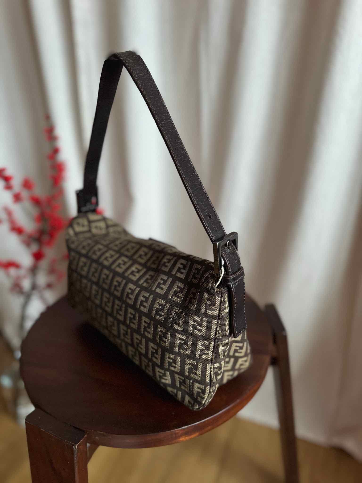Vintage Fendi Double Flap Baguette - Zucchino Brown