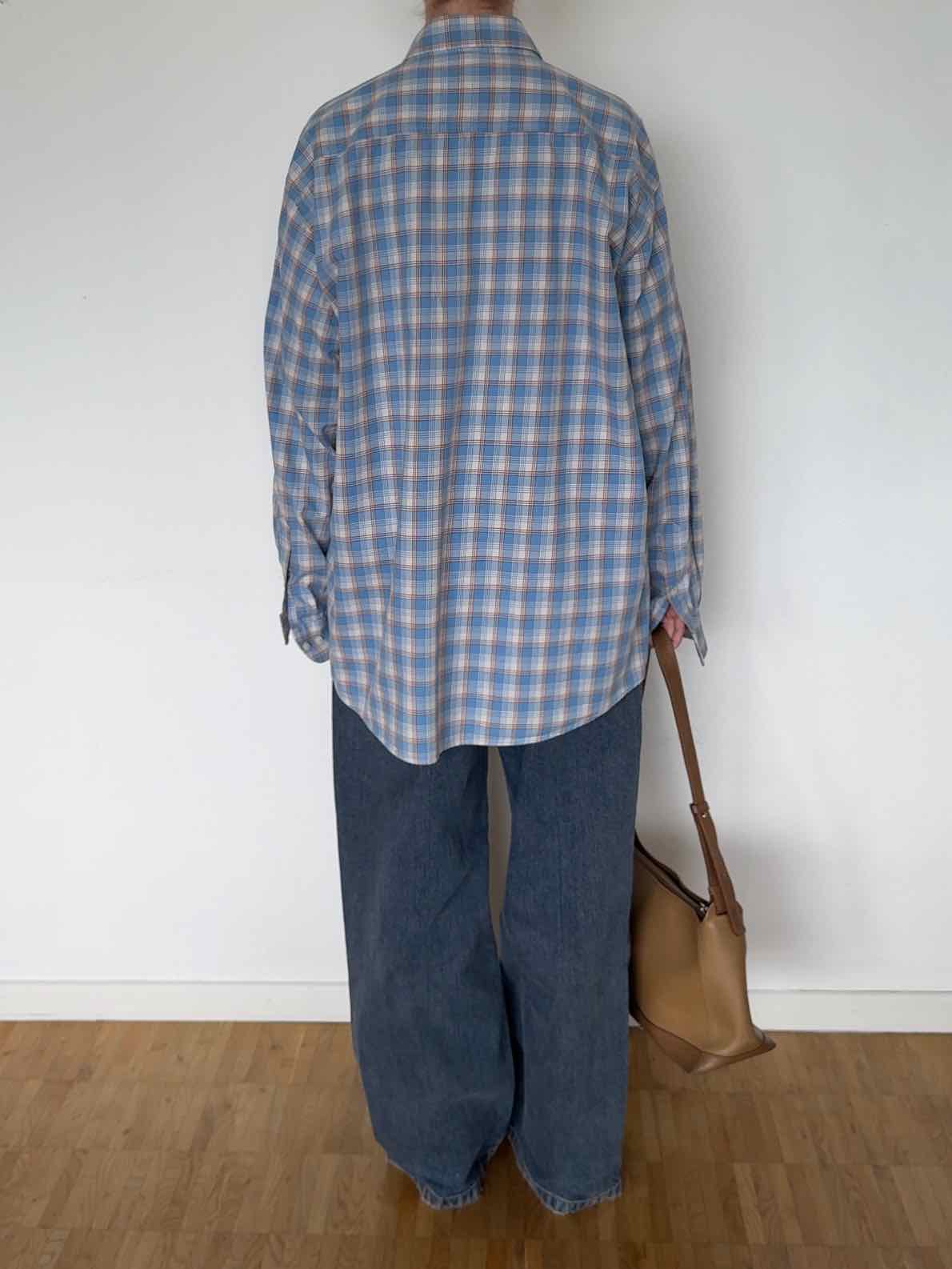 Vintage Hemd von McNeal - Hellblau / Camel kariert