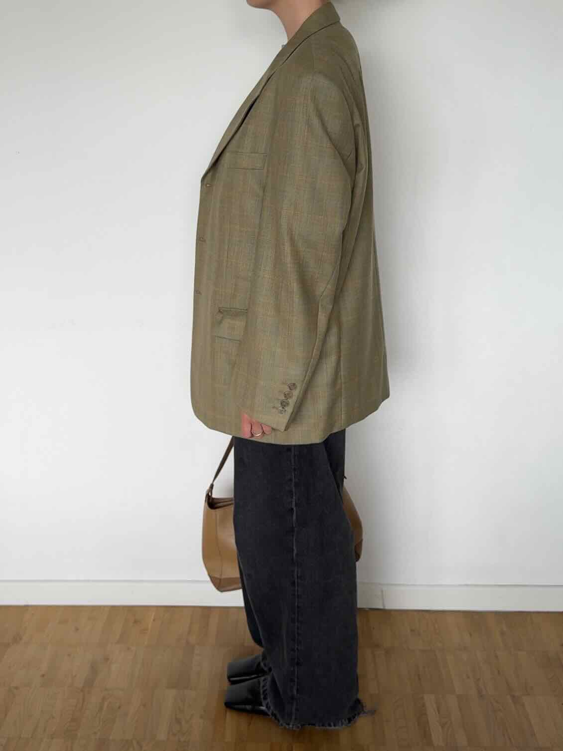 Vintage Herren Sakko - Grün-Beige / Bunt kariert