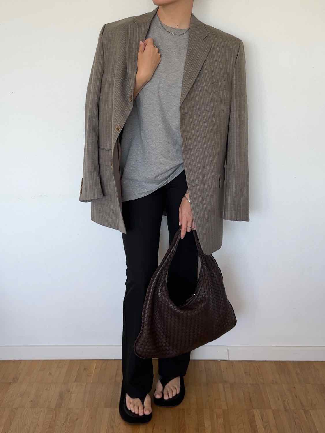 Vintage Herren Sakko - Taupe mit Nadelstreifen