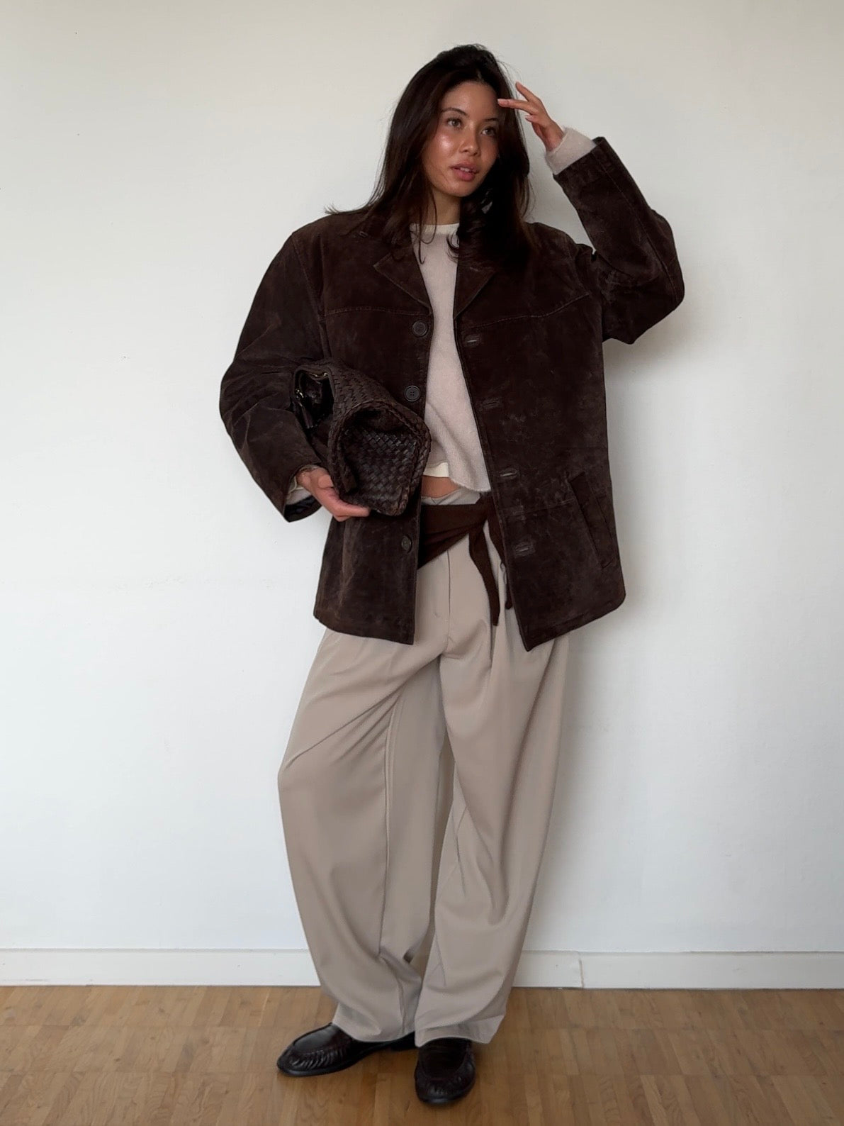Vintage Wildleder Sakko - Dunkelbraun