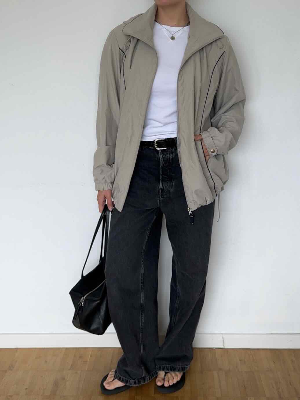 Vintage Windbreaker Jacke von Longbeach - Beige