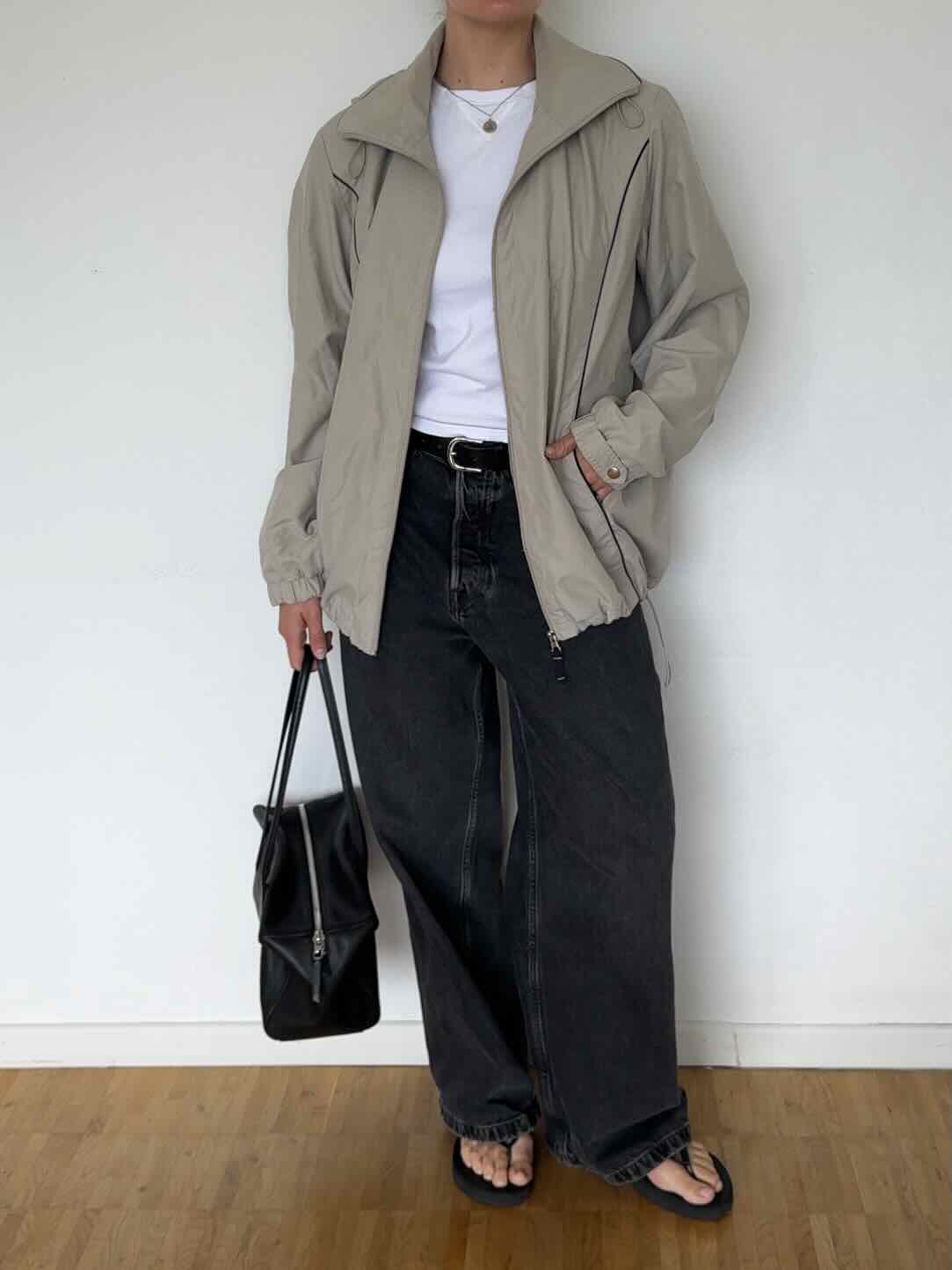 Vintage Windbreaker Jacke von Longbeach - Beige