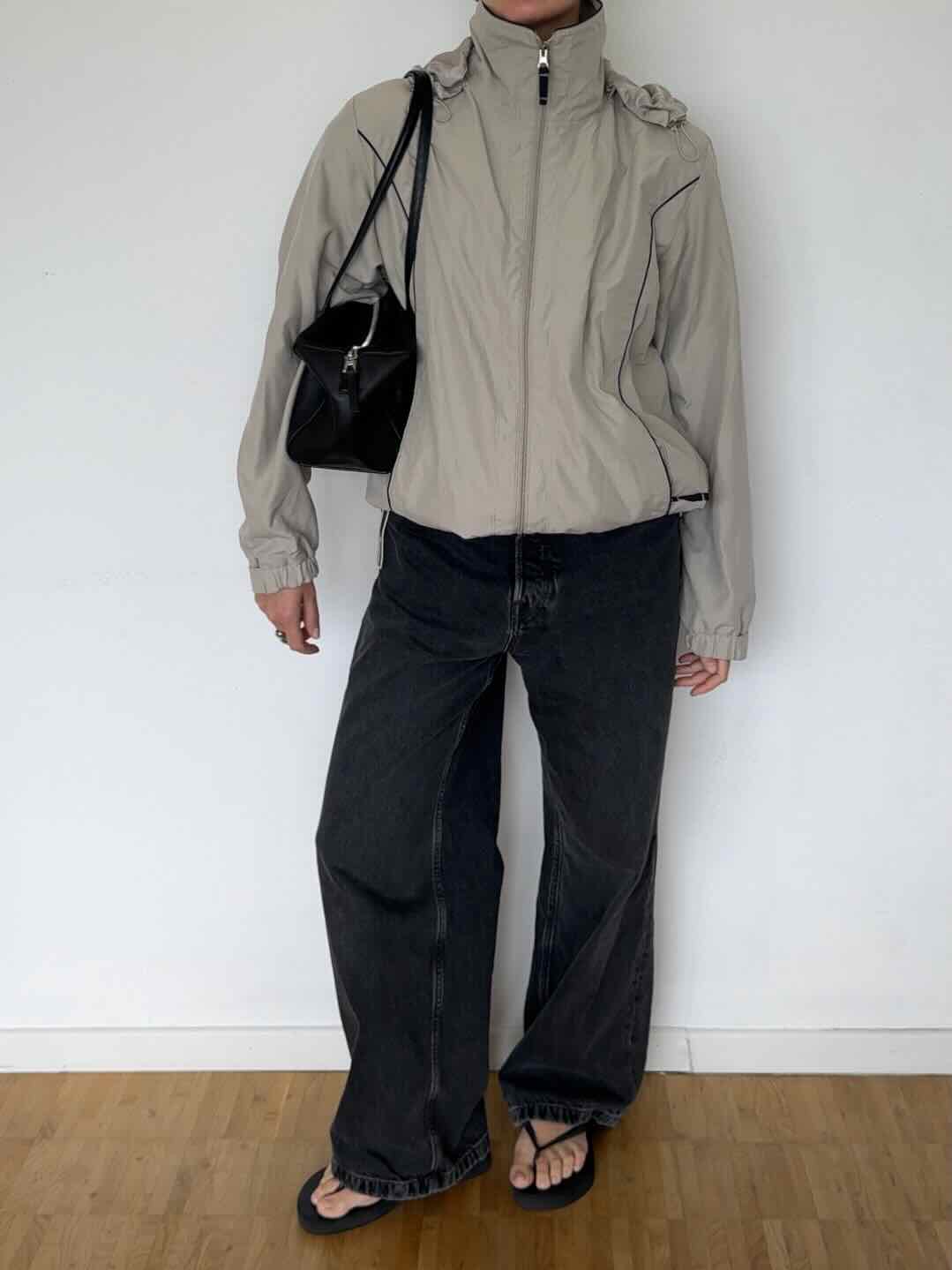 Vintage Windbreaker Jacke von Longbeach - Beige