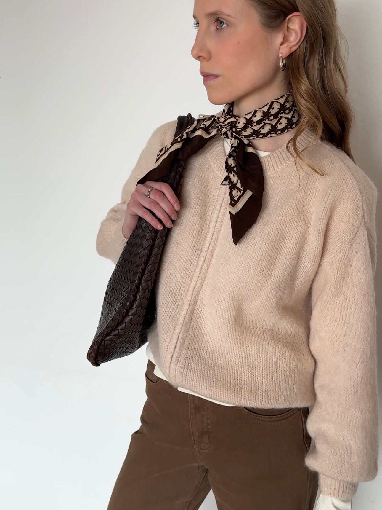 Zip Cardigan mit Kid Mohair - Apricot