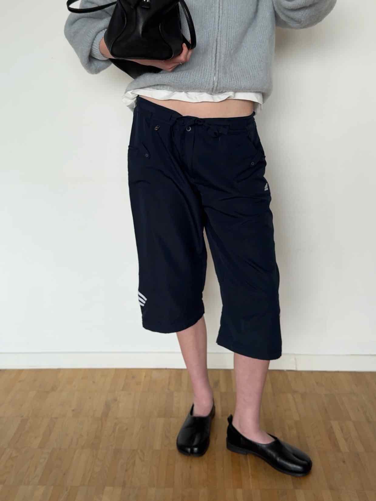 Vintage Adidas Capri Hose - Dunkelblau / Weiß