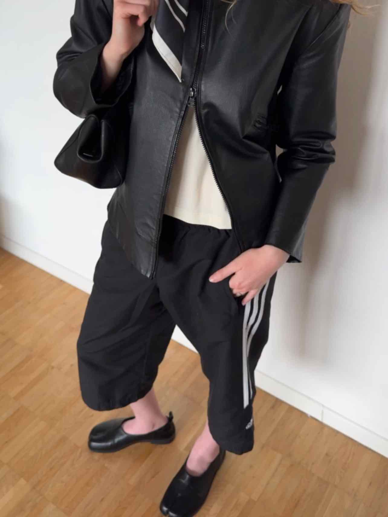 Vintage Adidas Capri Hose - Schwarz / Weiß