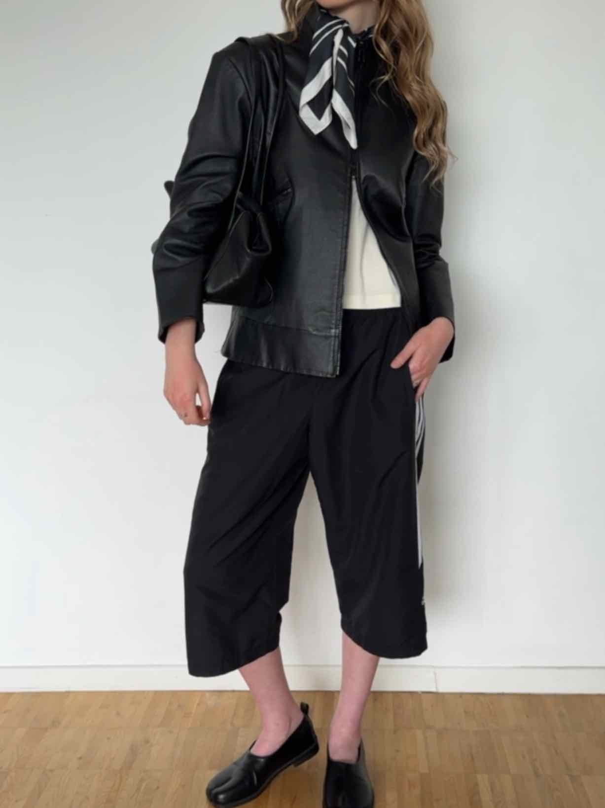 Vintage Adidas Capri Hose - Schwarz / Weiß