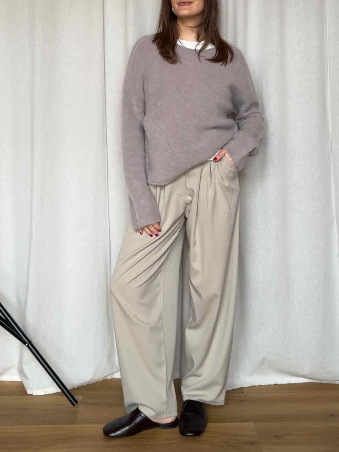 Baby Alpaka Pullover - Light Taupe