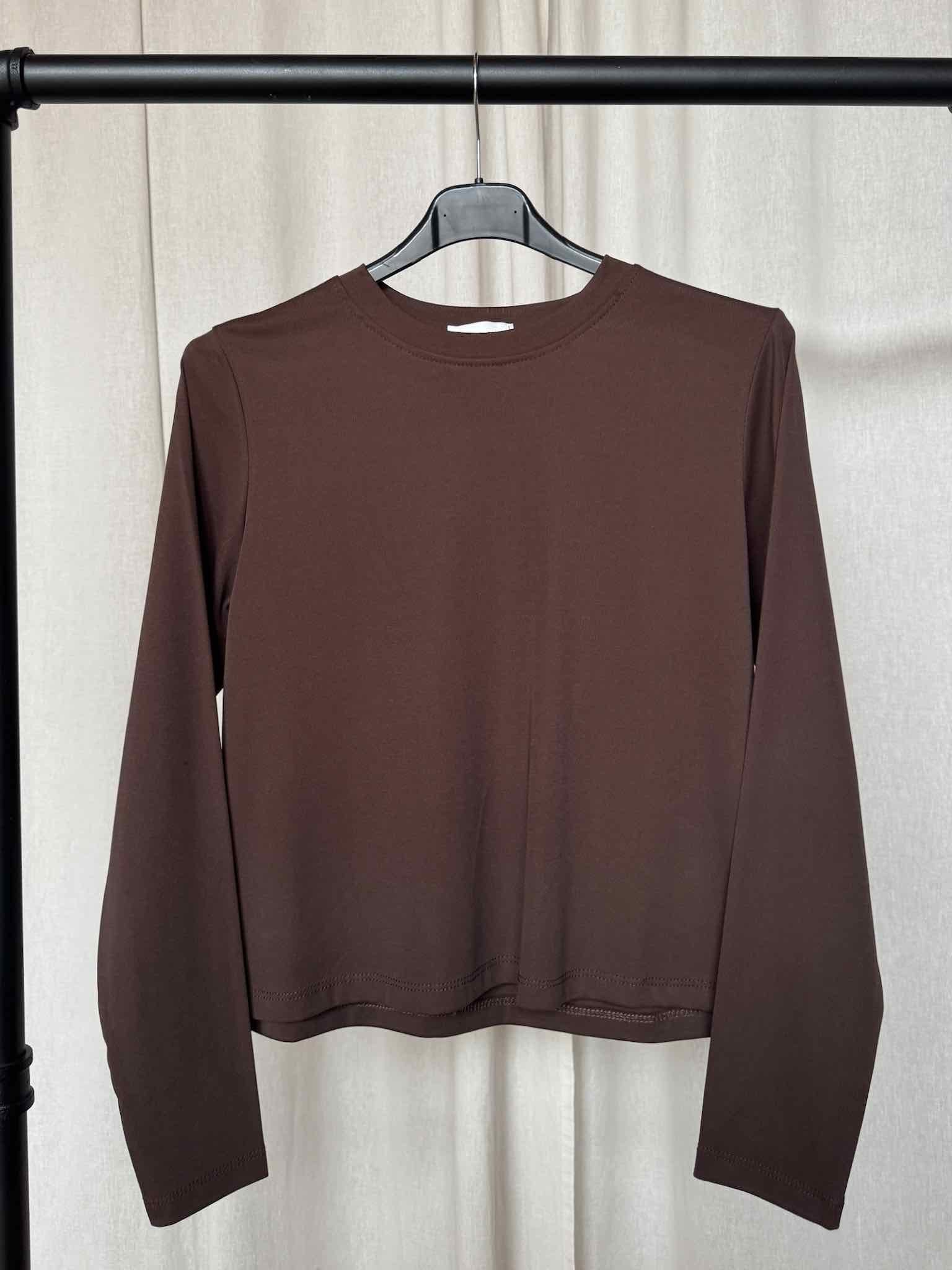 Basic Langarm Shirt - Espresso