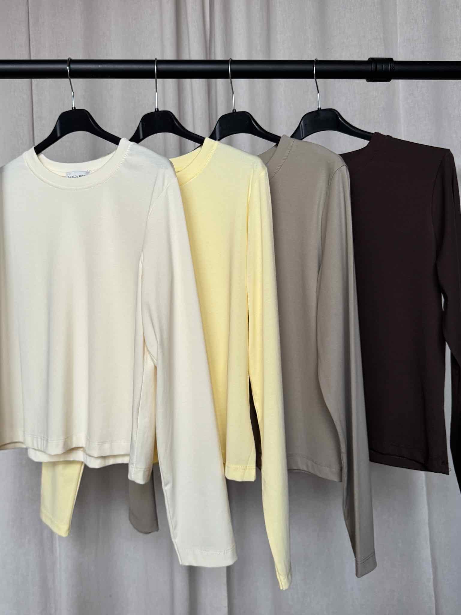 Basic Langarm Shirt - Espresso