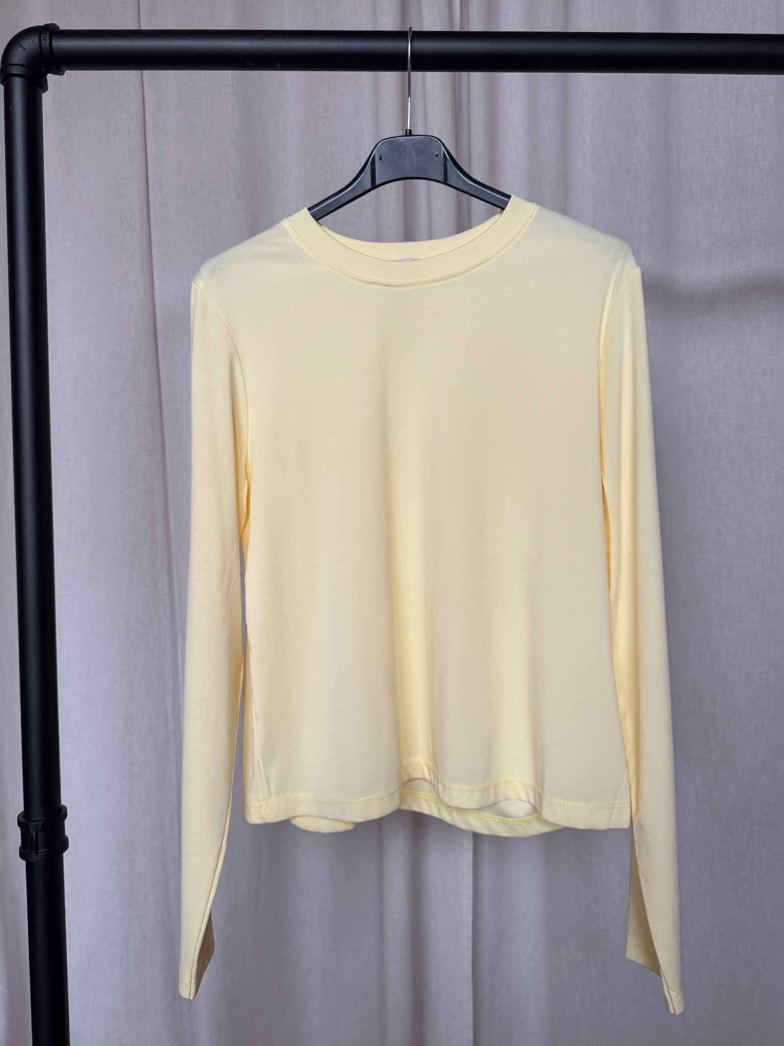 Basic Langarm Shirt - Buttergelb